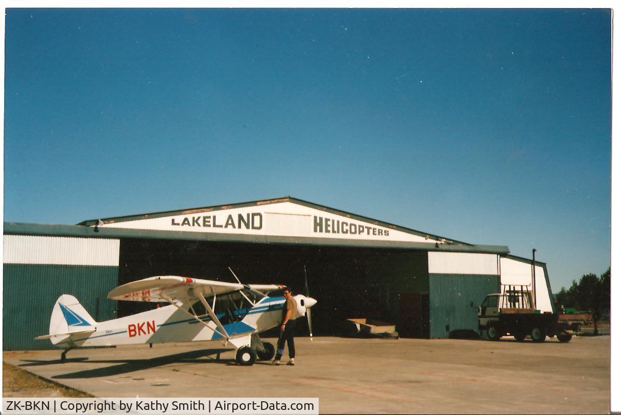 ZK-BKN, Piper PA-18A-150 Super Cub C/N 18-4754, ZK BKN Owner operators Neville and Kathy Smith Taupo airport 1991