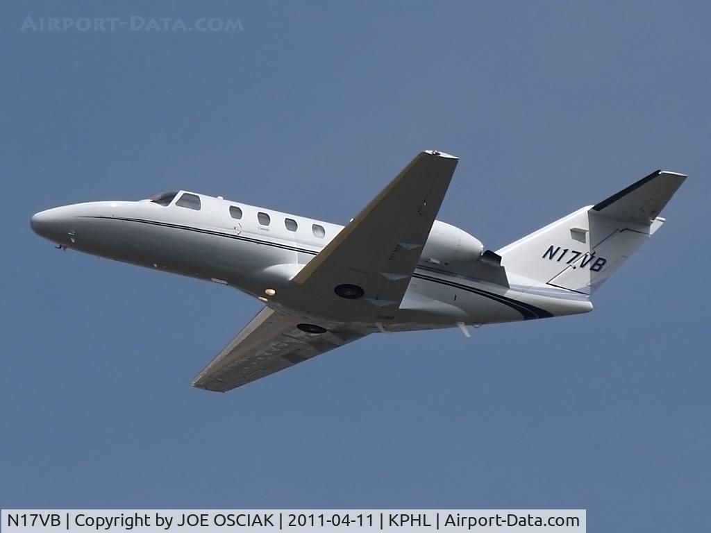 N17VB, 1997 Cessna 525 CitationJet C/N 525-0206, Leaving Philly
