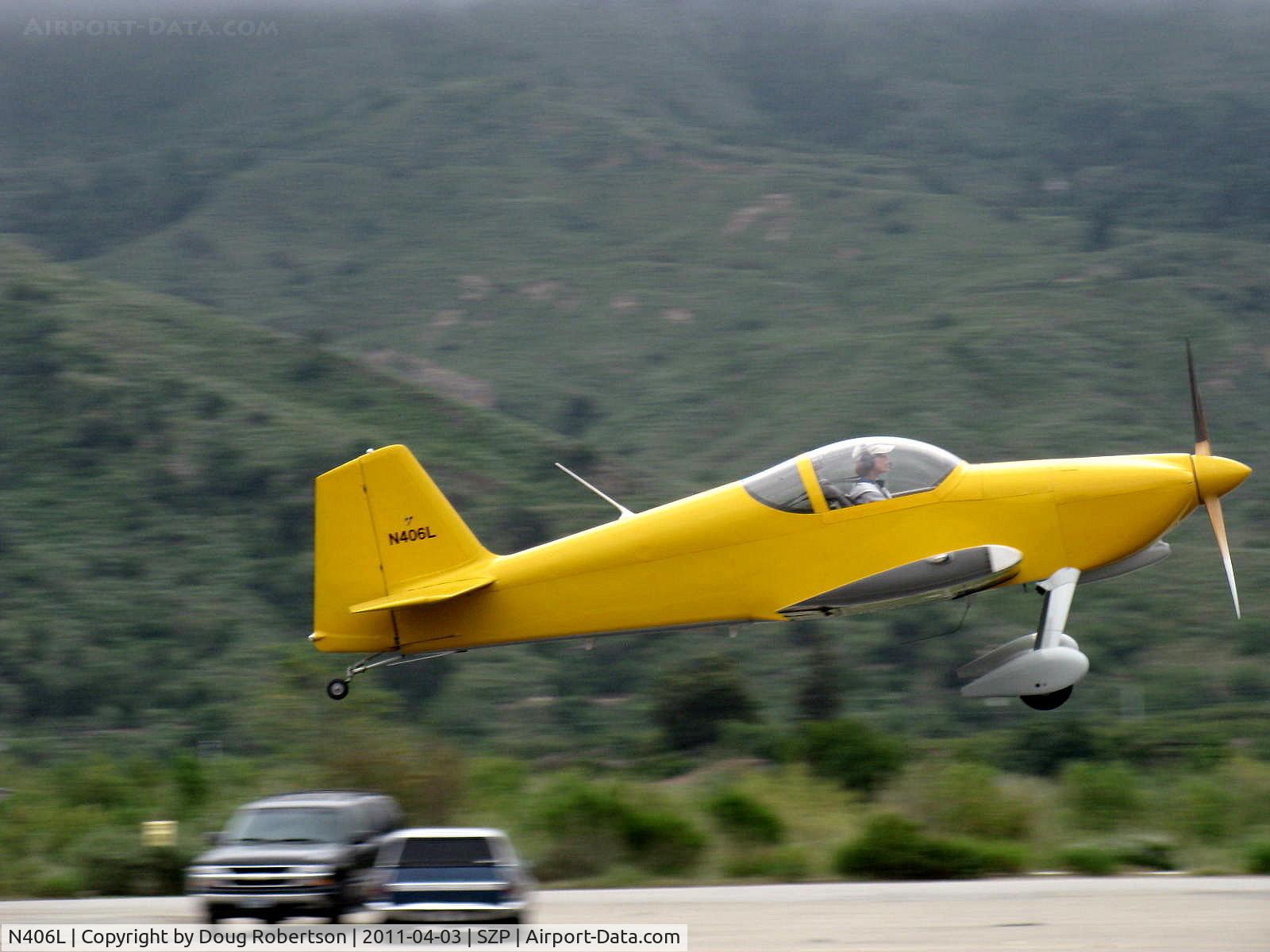 N406L, 2008 Vans RV-6 C/N 936, Provo PROVO 6, Lycoming O-320 160 Hp, panned shot, takeoff climb Rwy 22