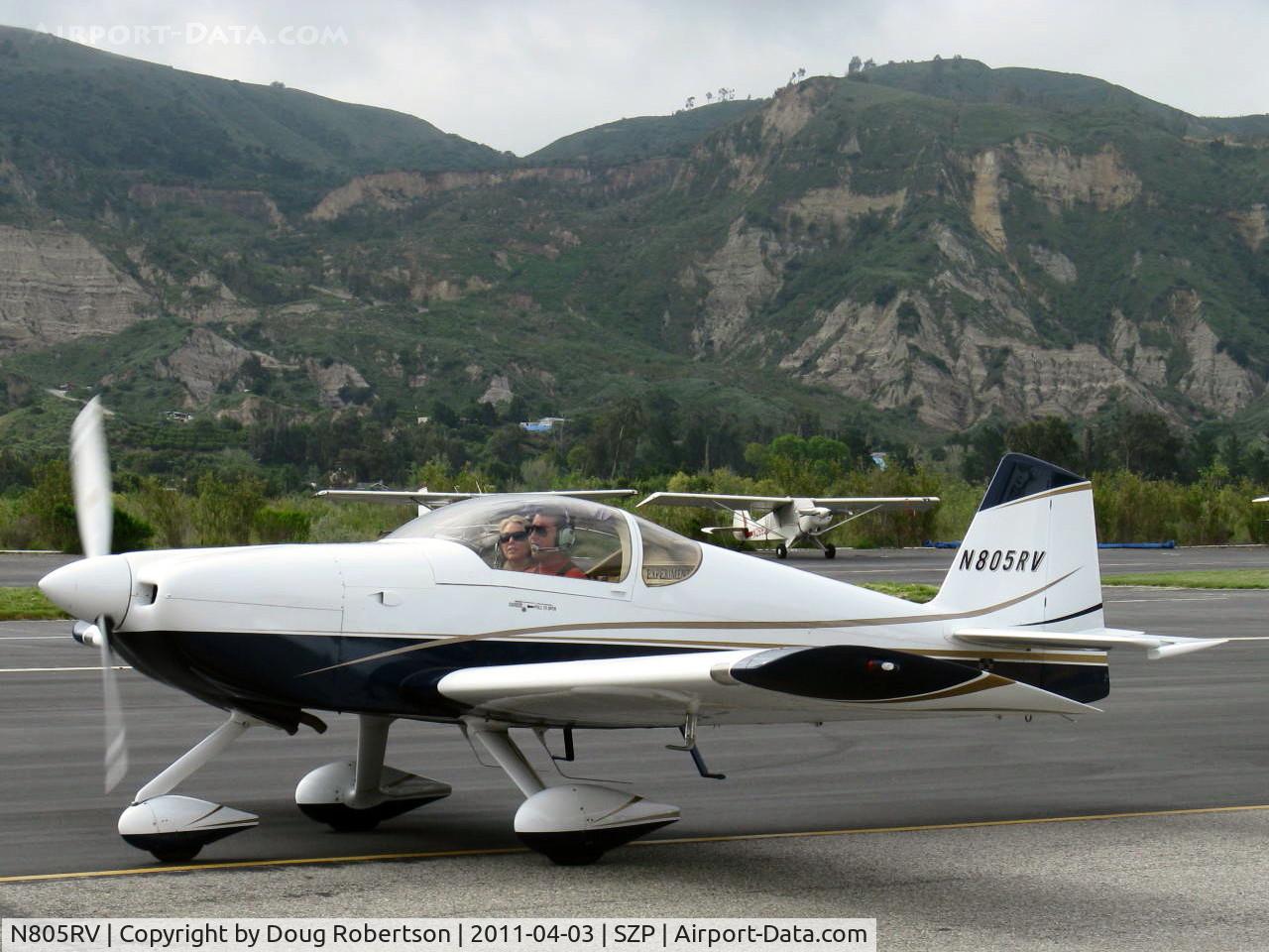 N805RV, 2007 Vans RV-6A C/N 25686, 2007 Dierenfield VAN's RV-6A, Lycoming Aero Sport IO-390-X 210 Hp, taxi back