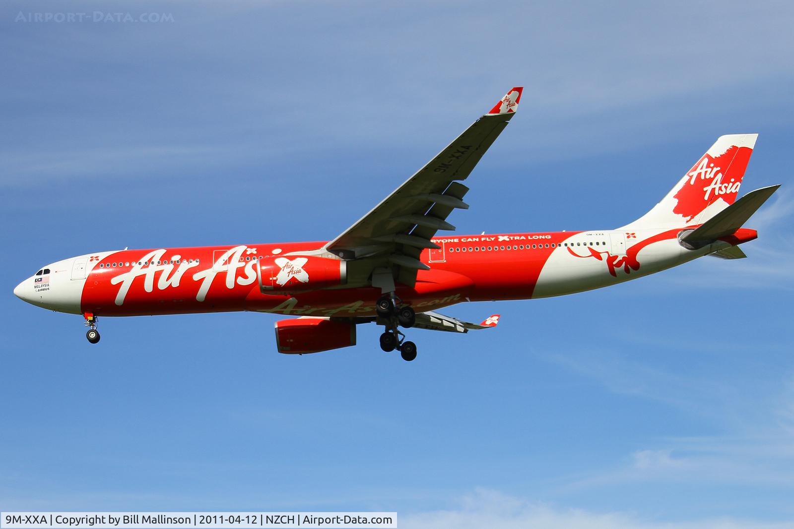 9M-XXA, 2008 Airbus A330-343X C/N 952, arriving on r/w 02