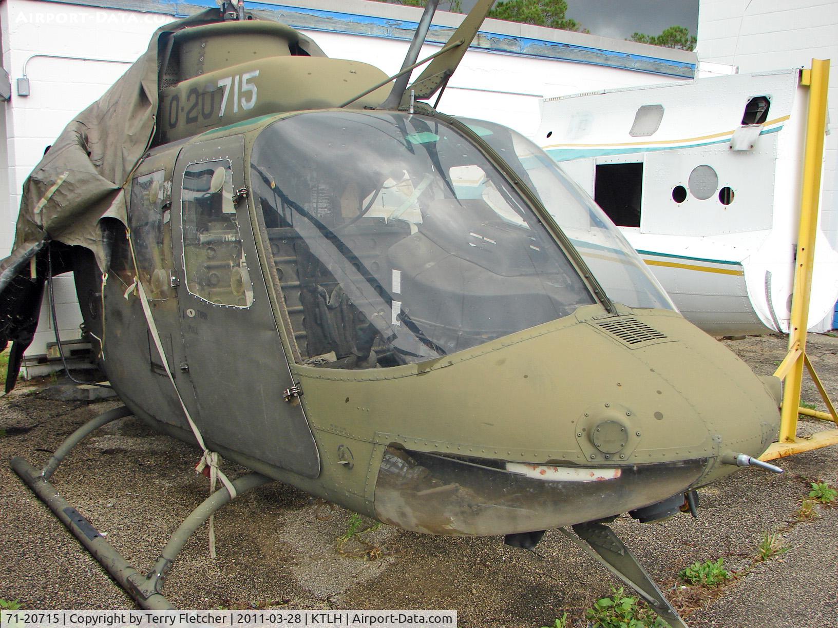 71-20715, Bell OH-58A Kiowa C/N 41576, Outside of the Lively Aviation School at Tallahassee Airport
