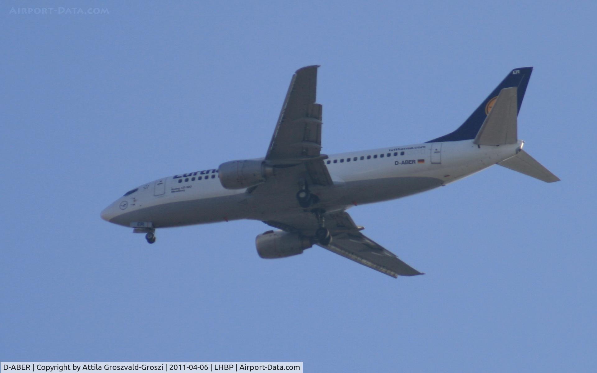 D-ABER, 1992 Boeing 737-330 C/N 26431, On a landing direction, in Üllö city airspace.