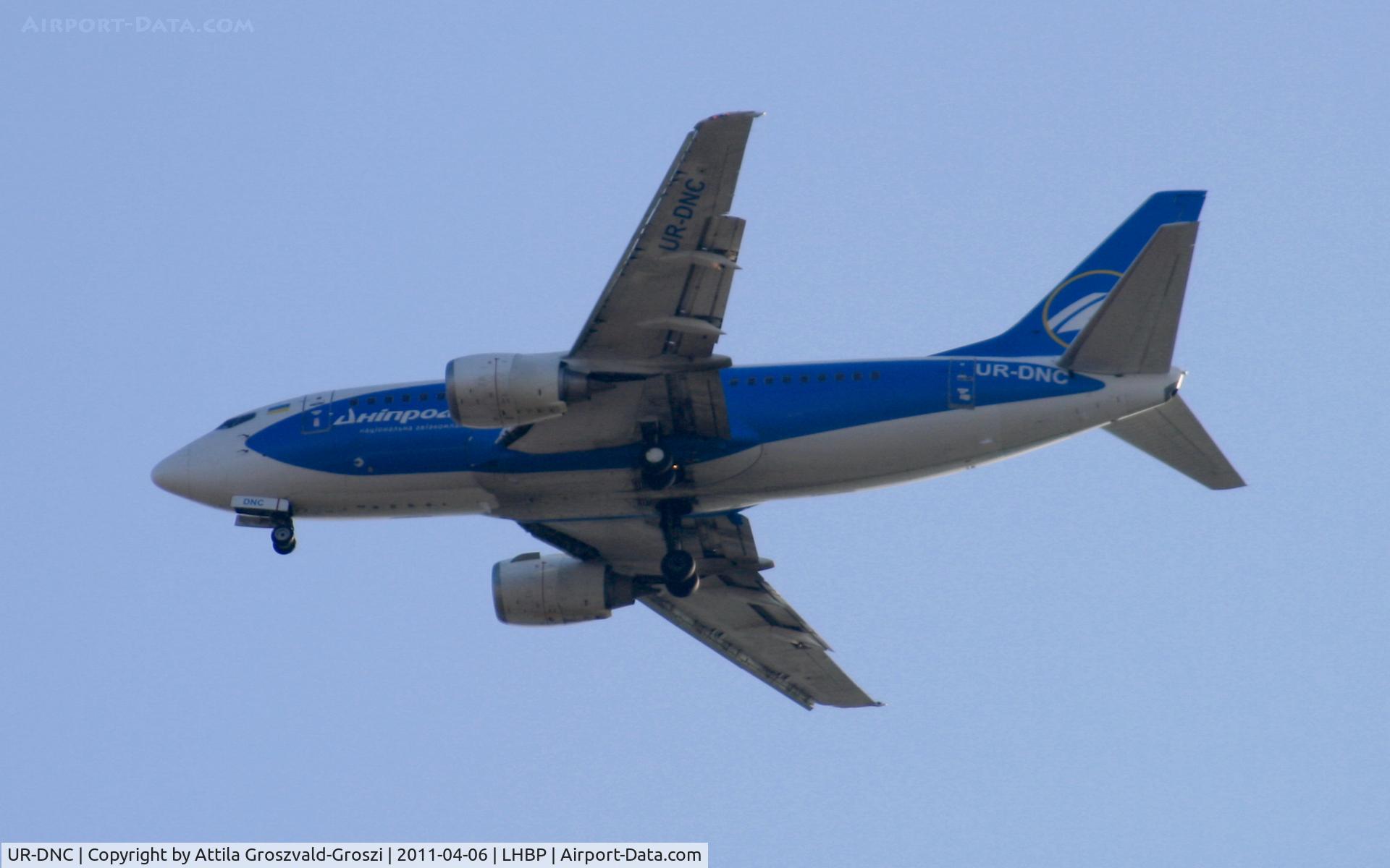 UR-DNC, 1997 Boeing 737-5L9 C/N 28995, On a landing direction, in Üllö city airspace.