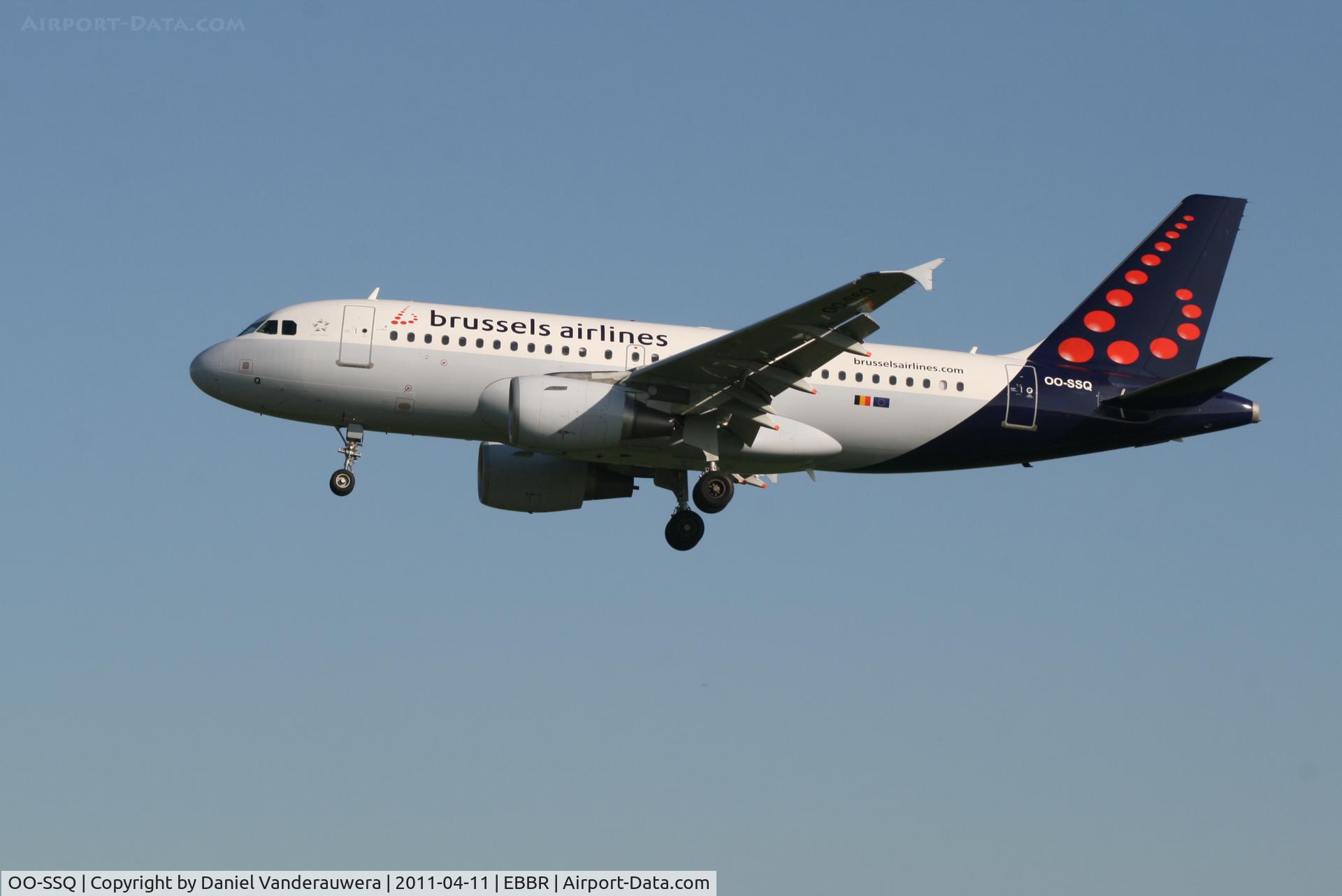 OO-SSQ, 2009 Airbus A319-112 C/N 3790, Arrival of flight SN2712 to RWY 25L
