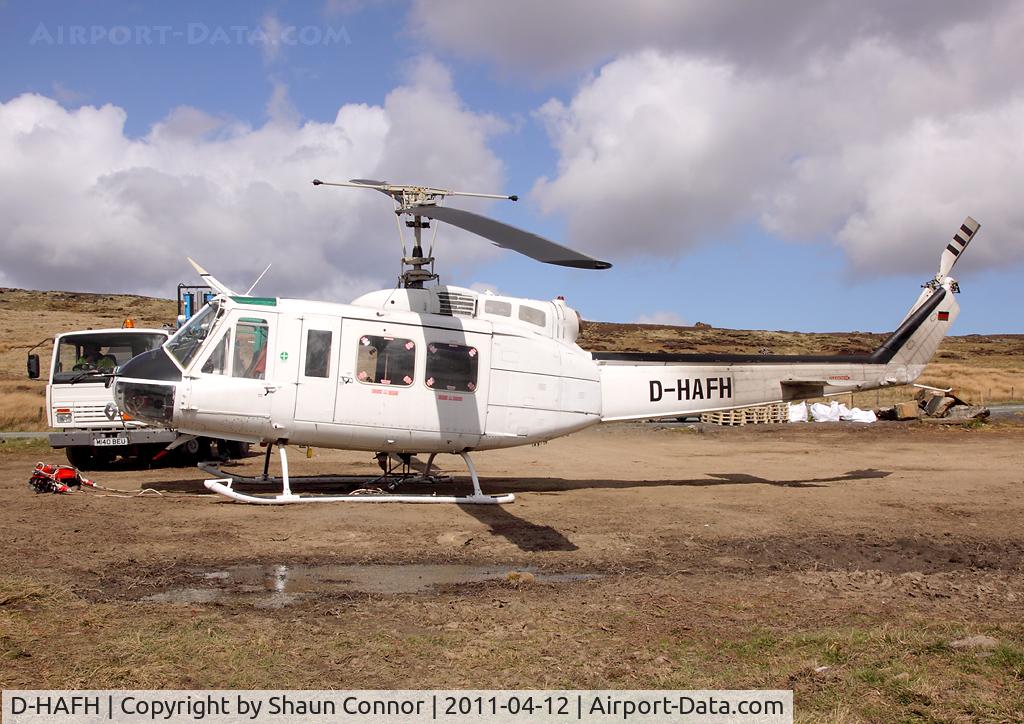 D-HAFH, 1979 Bell 205A-1 C/N 30291, Agrarflug Hellilift. Saddleworth Moor near Oldham. Lancashire.