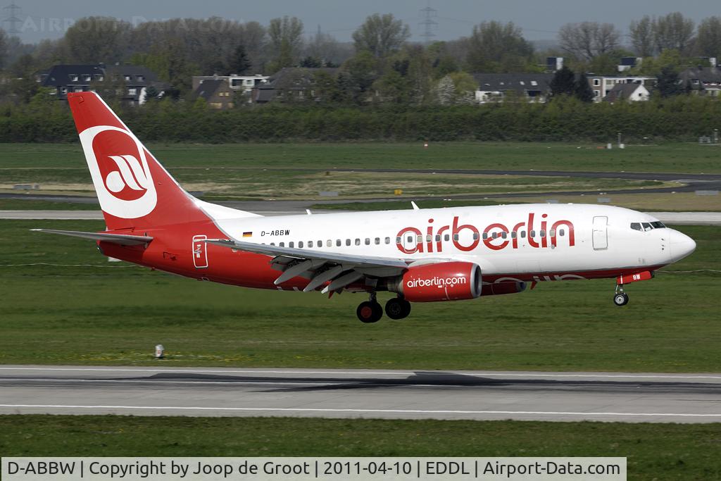 D-ABBW, 2002 Boeing 737-76Q C/N 30642, Air Berlin arrival at DUS