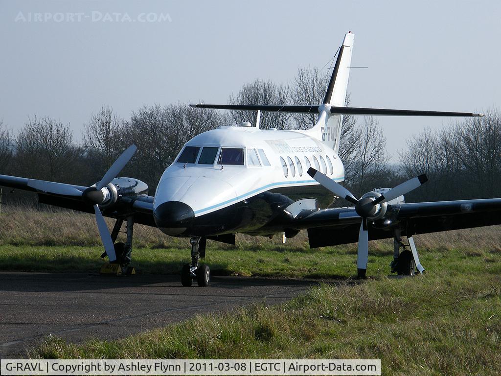 G-RAVL, 1969 Handley Page HP-137 Jetstream 200 C/N 208, Parked at Cranfield on the disused runway.