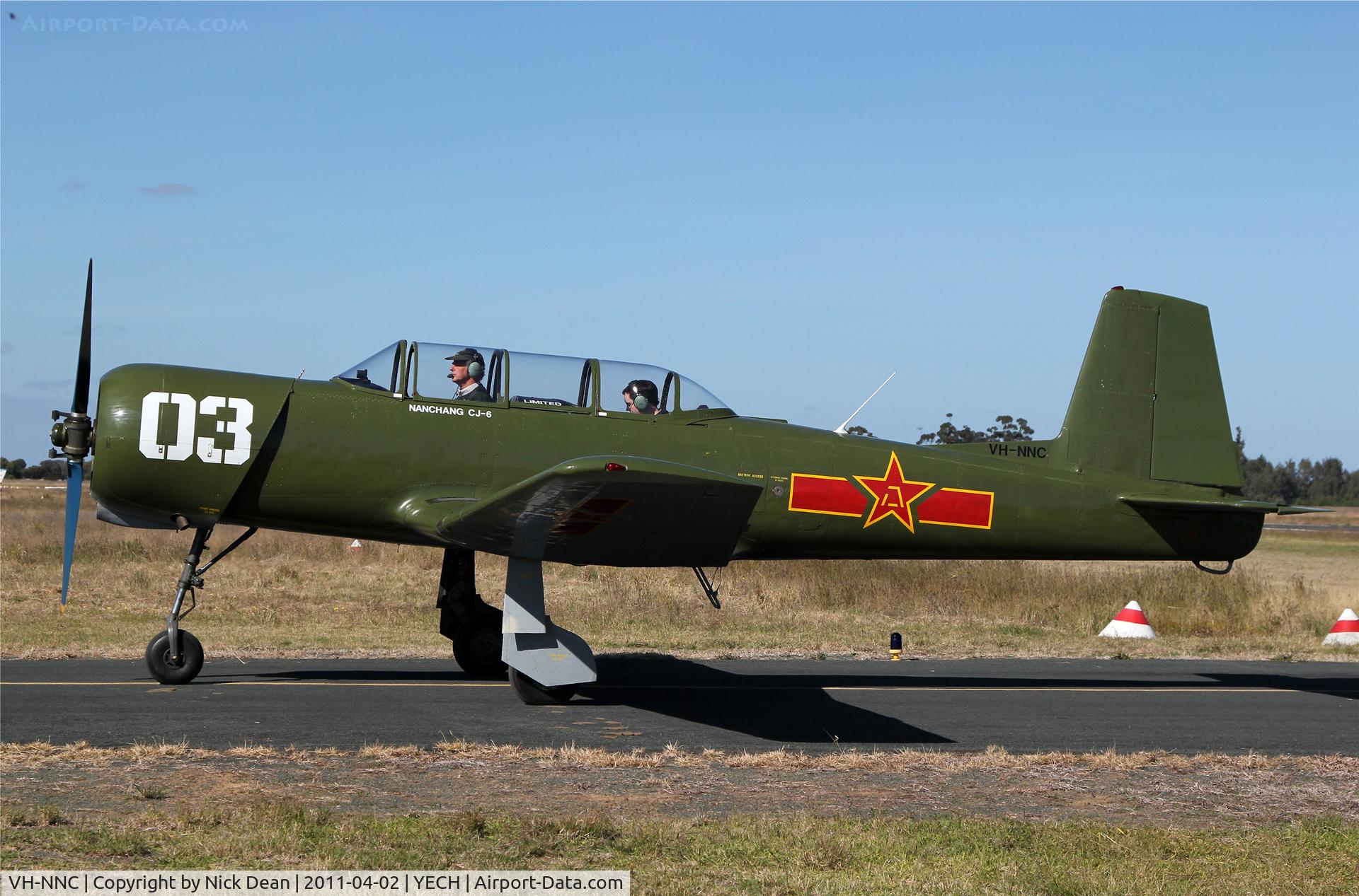 VH-NNC, 1970 Nanchang CJ-6 C/N 2751248, YECH AAAA National fly in 2011