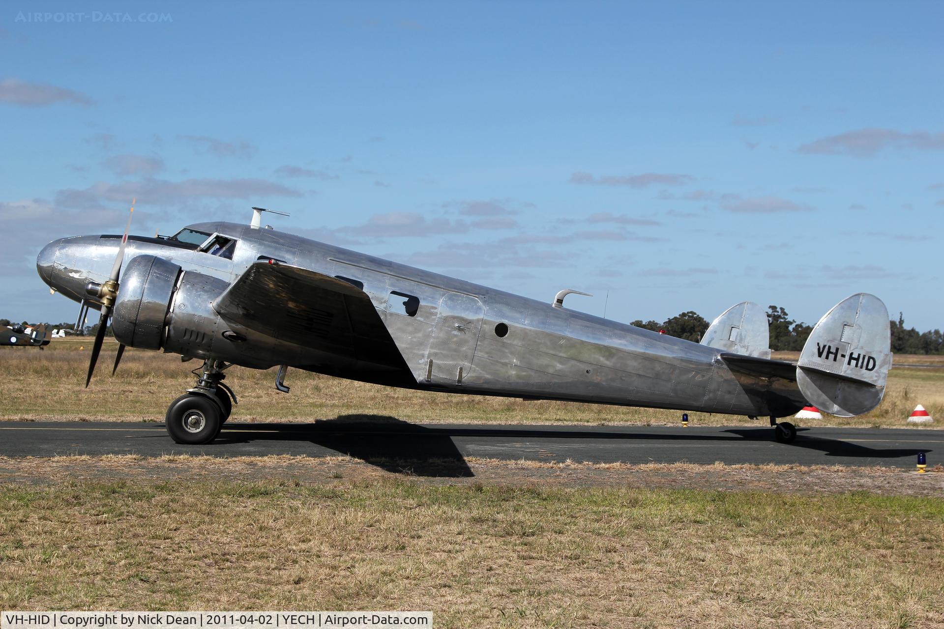 VH-HID, 1937 Lockheed 12A Electra Junior C/N 1262, YECH AAAA National fly in 2011
