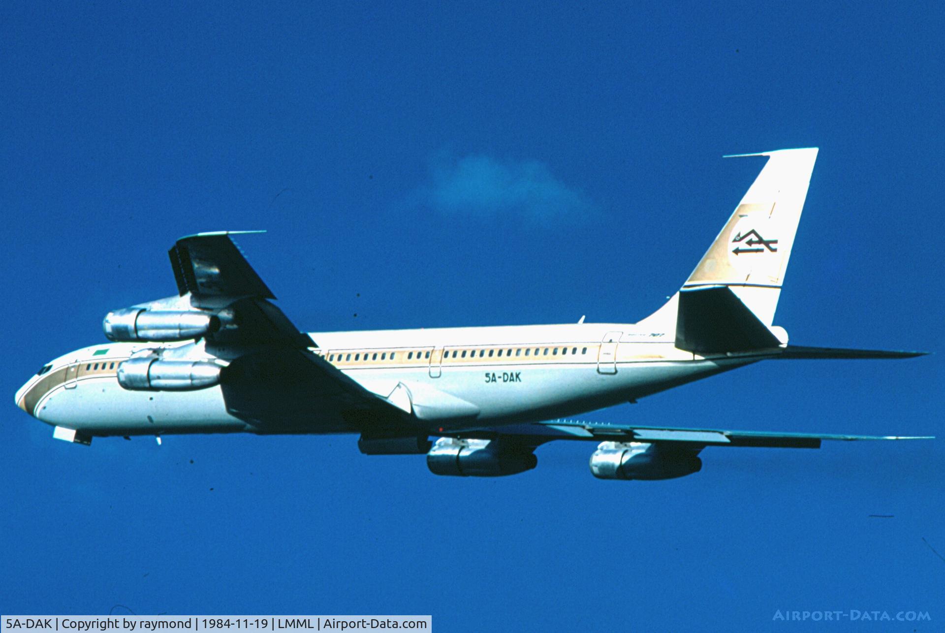5A-DAK, 1976 Boeing 707-3L5C C/N 21228, B707 5A-DAK Libyan Arab Airlines