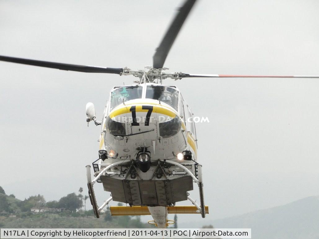 N17LA, 1992 Bell 412 C/N 36044, Flaring out to slow down and turn left to land on helipad