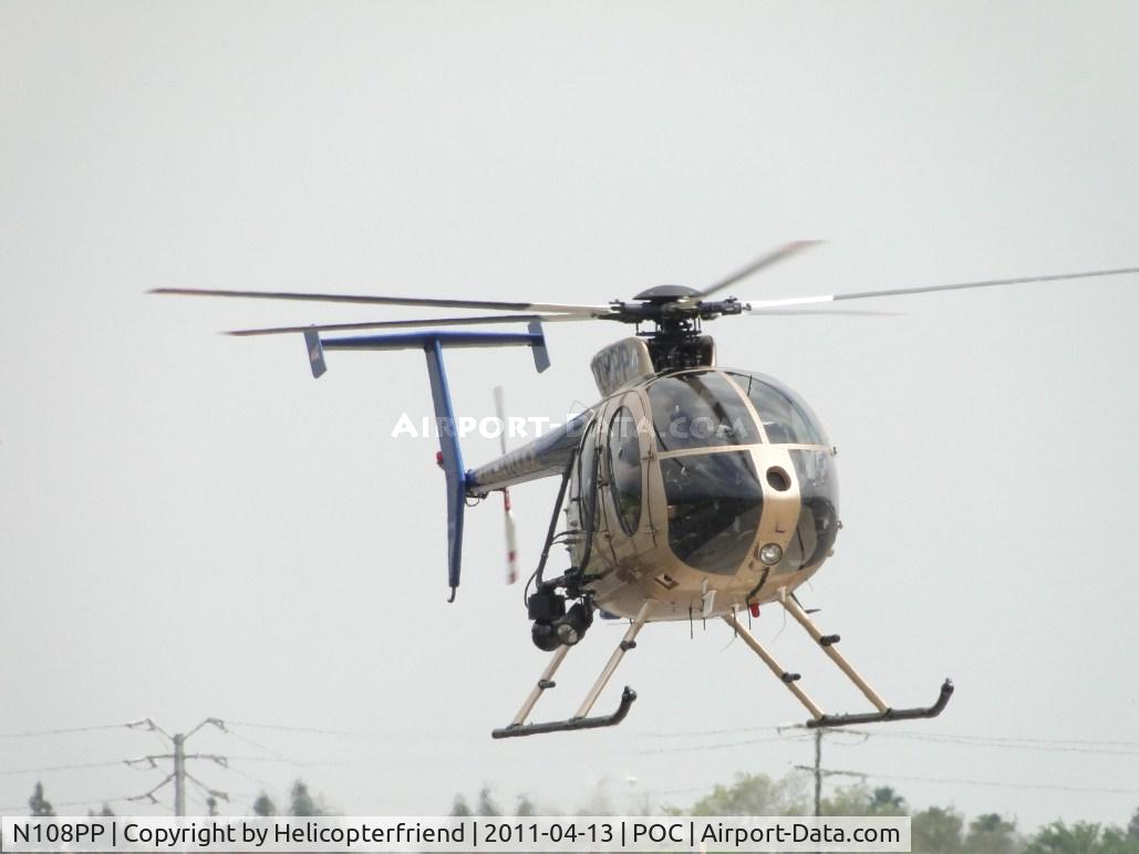N108PP, 2008 MD Helicopters 369E C/N 0578E, Preparing to set down