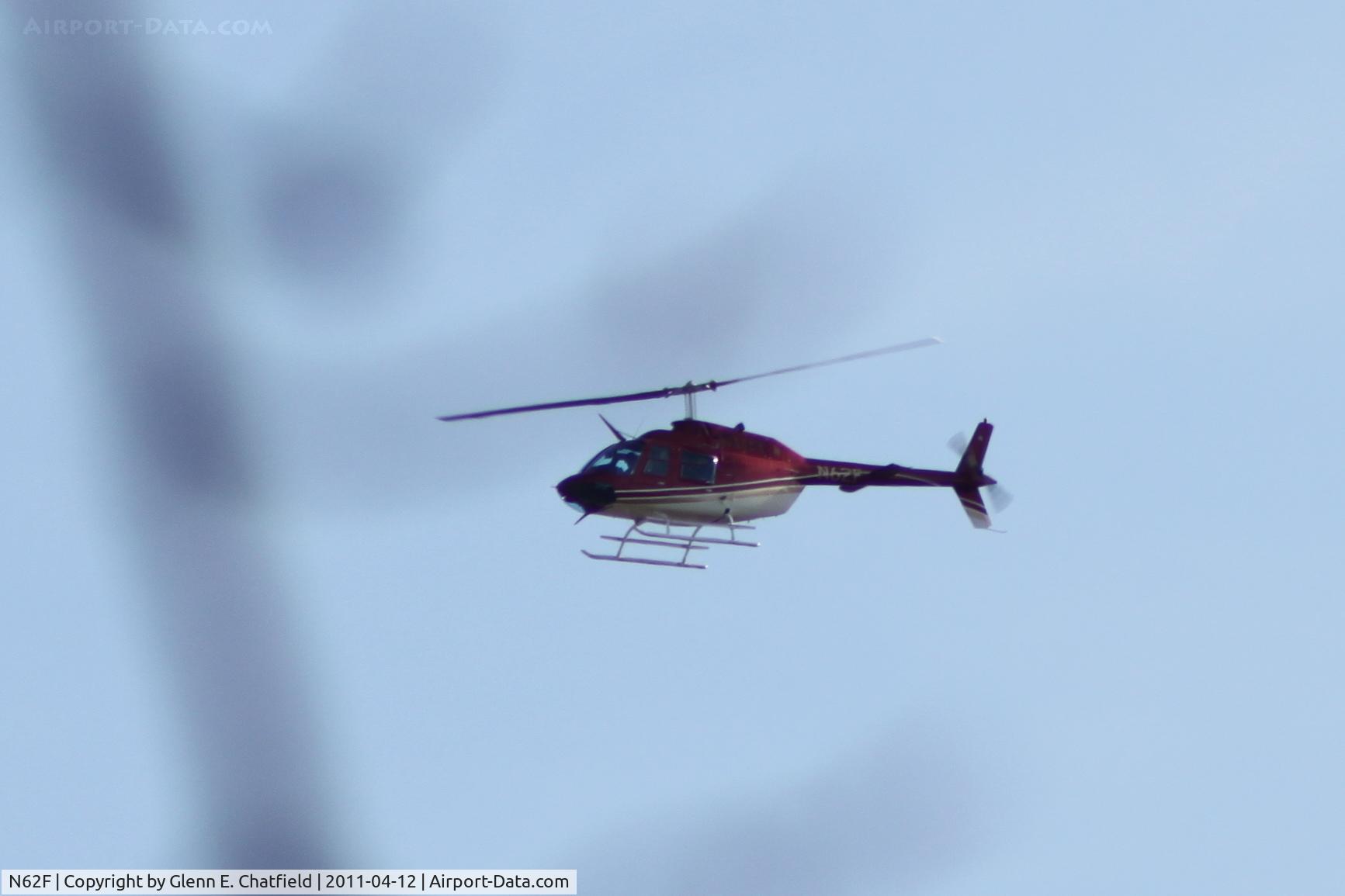 N62F, 1995 Bell 206B C/N 4341, As seen from Morton Arboretum in Lisle, IL