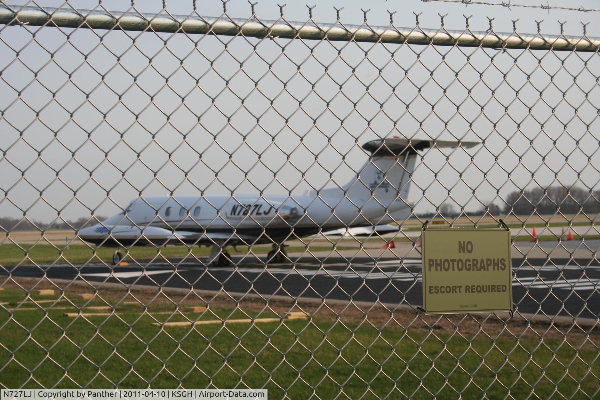 N727LJ, 1969 Learjet 25 C/N 028, Lear parked at SelectTech hanger Springfield OH. Been parked there for a few weeks now.