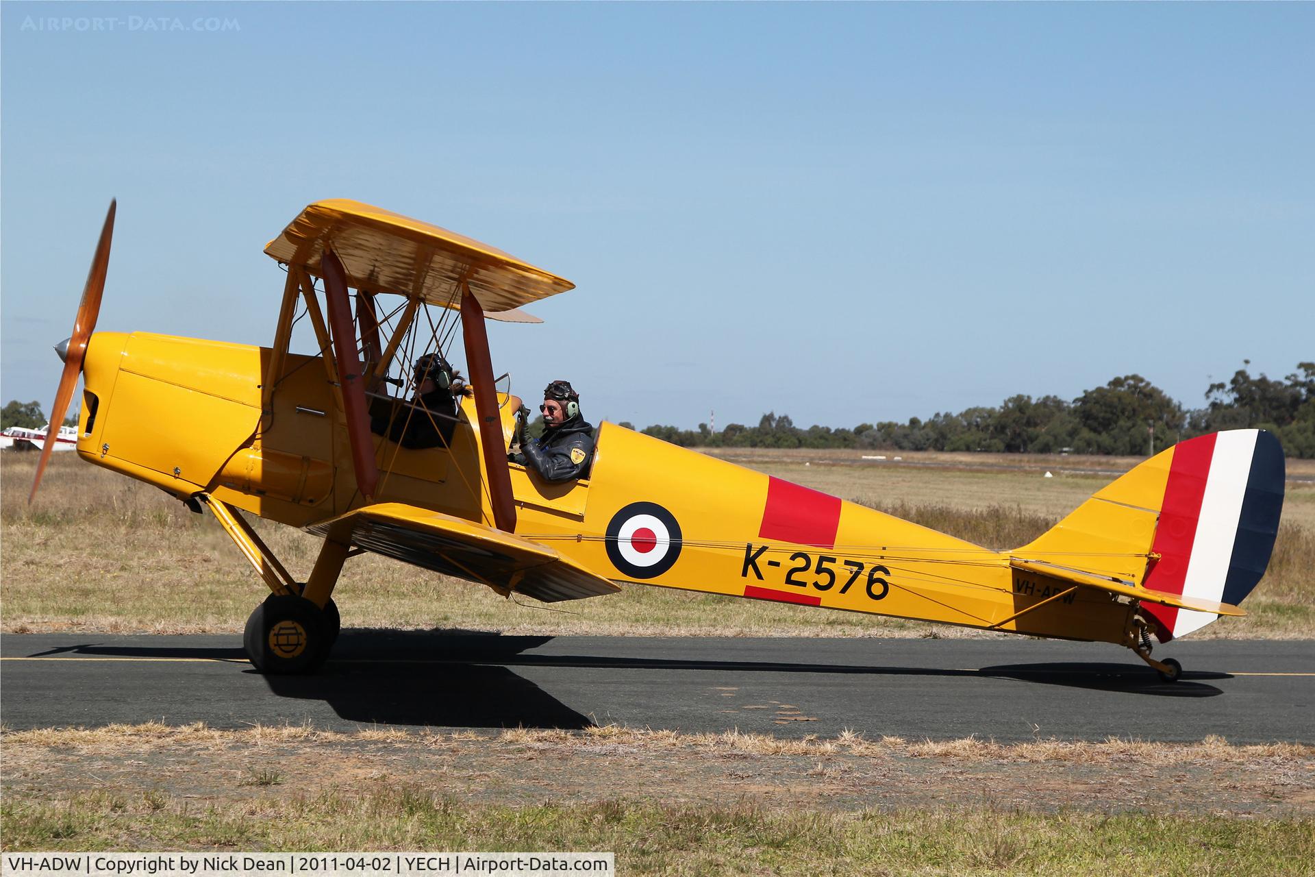 VH-ADW, 1931 De Havilland Australia DH-82A Tiger Moth C/N DHA1079, YECH AAAA National fly in 2011