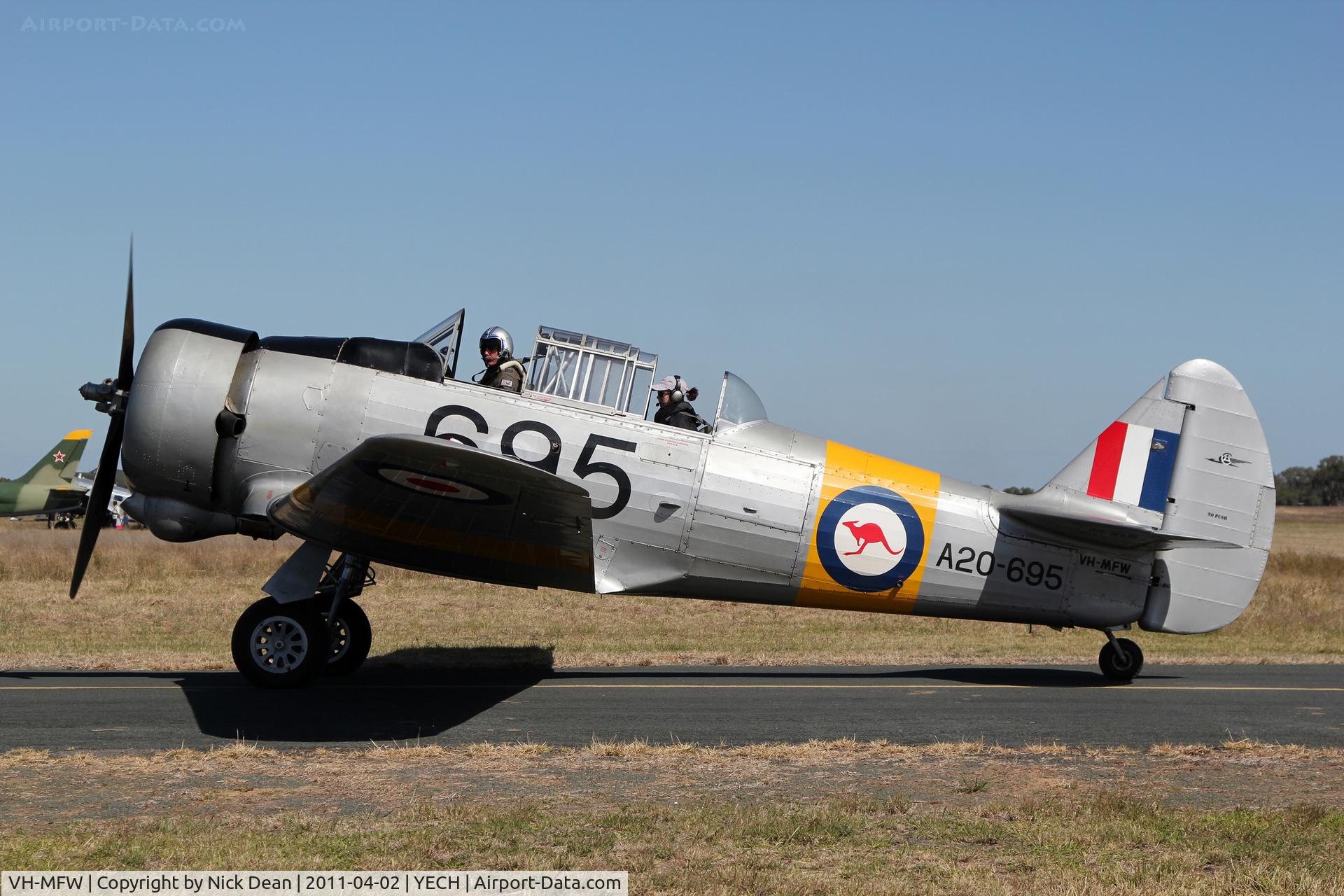 VH-MFW, 1945 Commonwealth CA-16 Wirraway Mk.3 C/N 693, YECH AAAA National fly in 2011