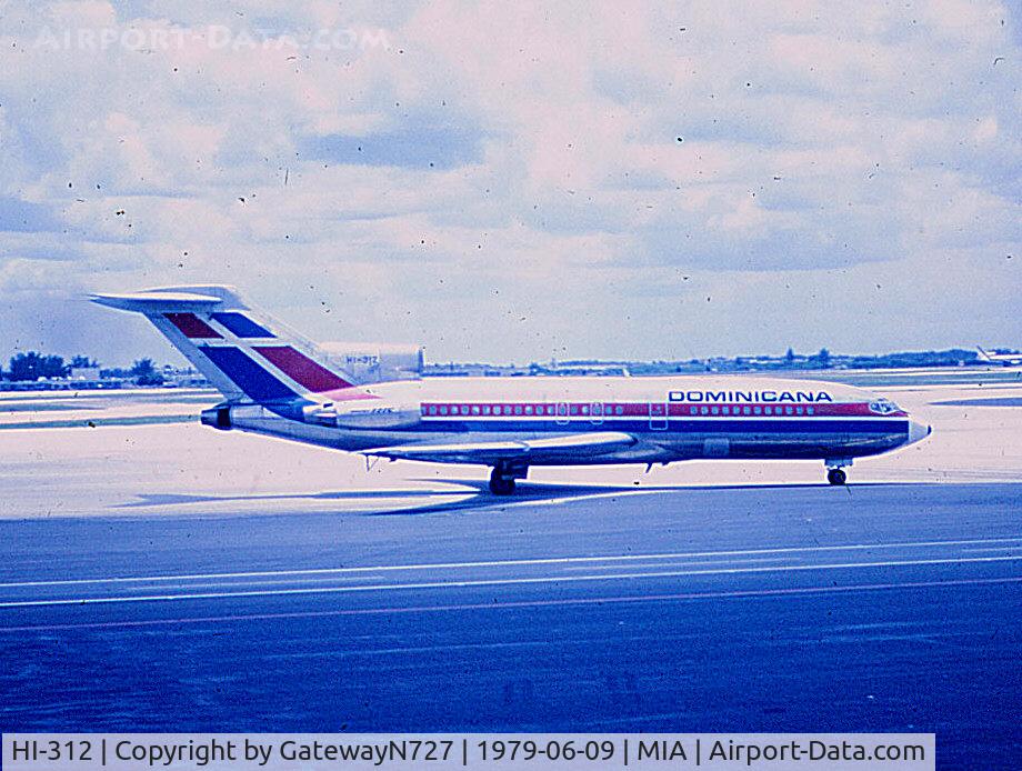 HI-312, 1967 Boeing 727-173C C/N 19505, Delivered to World Airways in 1967, briefly leased to PSA and JAL (twice). Sold to Dominicana 7.1977. This a/c carried 268 (+60 or so in cargo holds) pax out of Da Nang 3.29.1975 after being damaged by a grenade. Capt. was Ken Healy.
