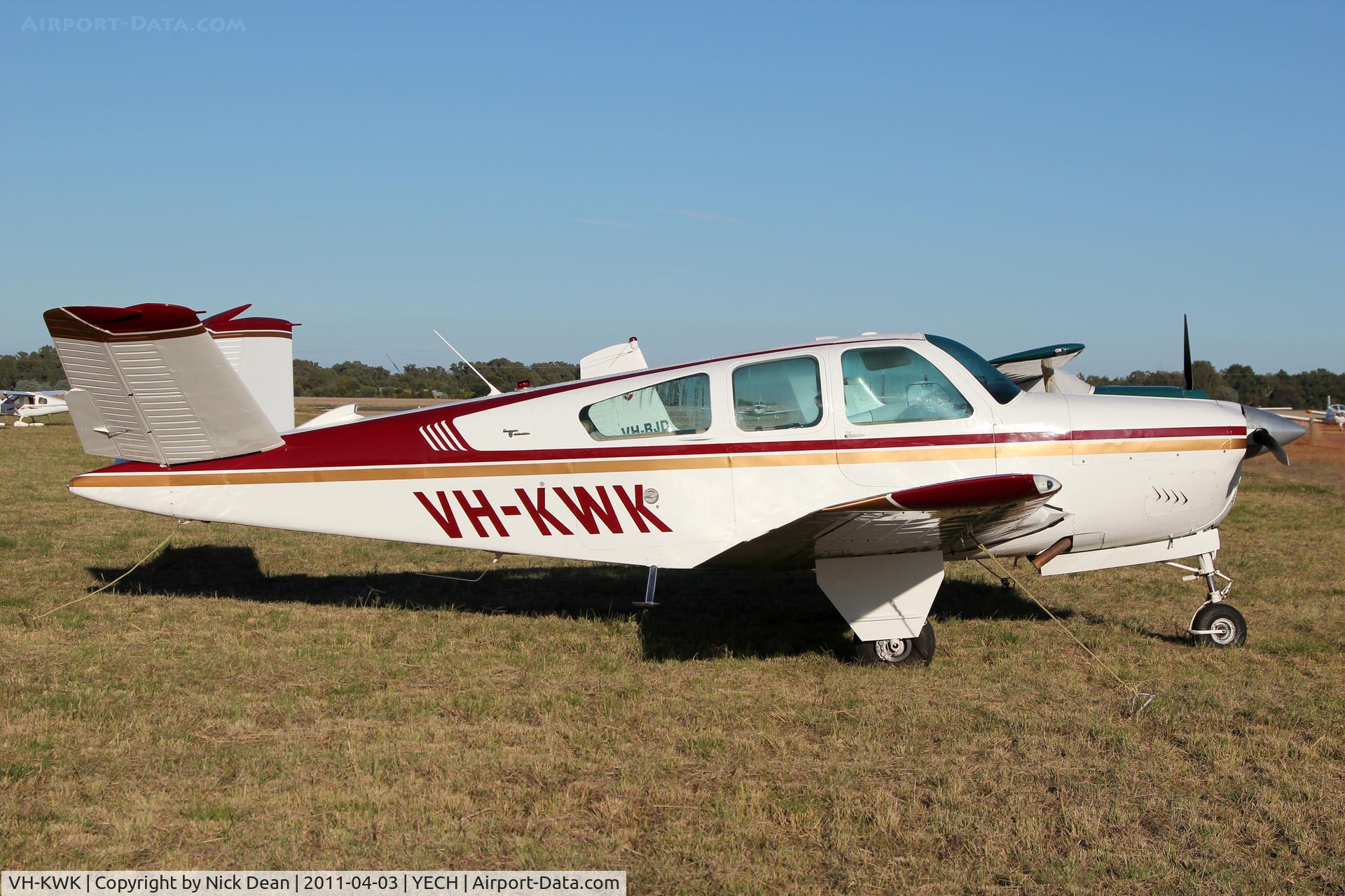VH-KWK, 1967 Beech V35 Bonanza C/N D-8504, YECH AAAA National fly in 2011
