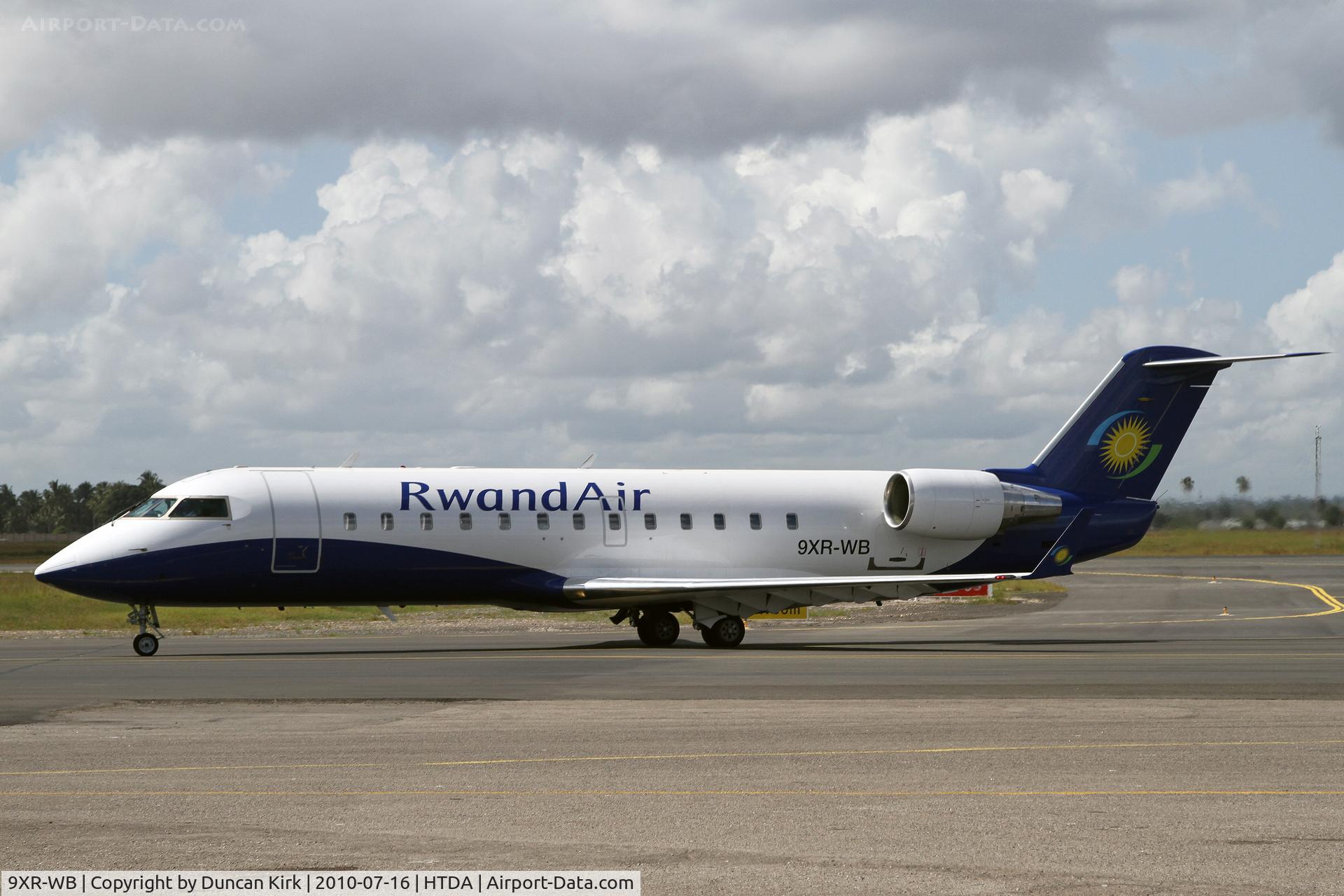 9XR-WB, 2000 Bombardier CRJ-200LR (CL-600-2B19) C/N 7449, This CRJ is arriving from Kigali