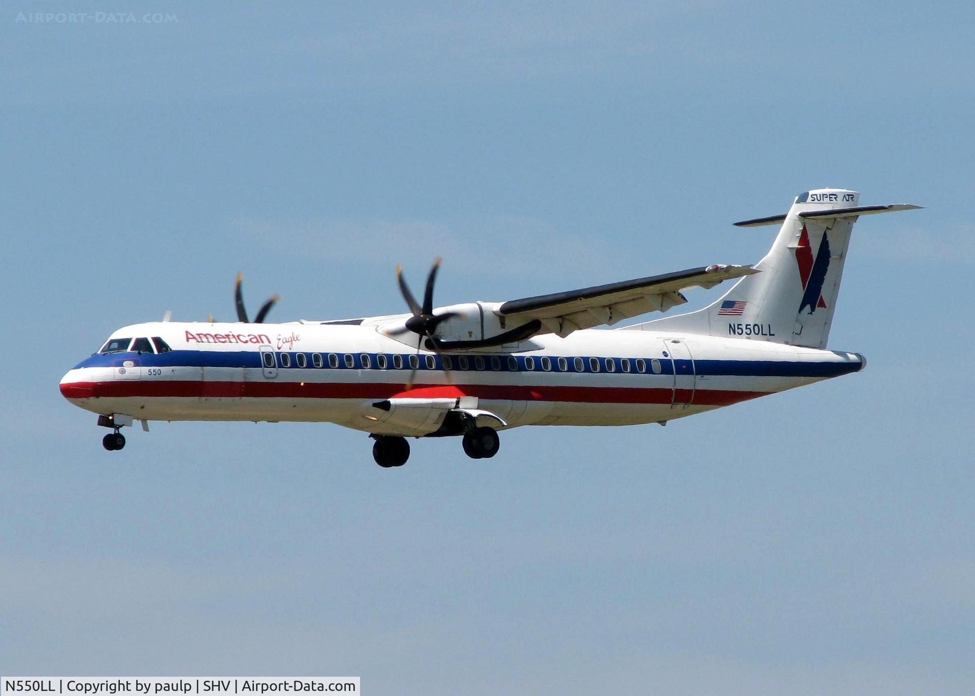 N550LL, 1998 ATR 72-212A C/N 550, American Eagle 4735 arriving from DFW.
