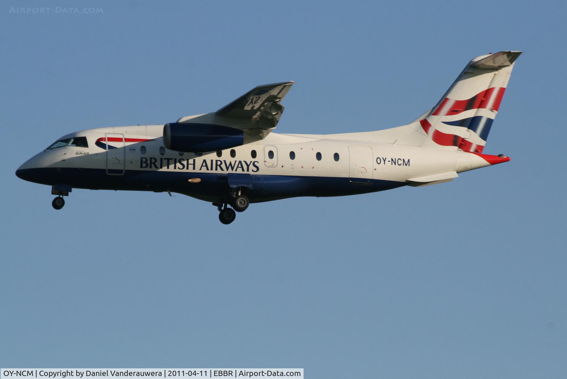 OY-NCM, 2001 Fairchild Dornier 328-300 328JET C/N 3190, Flight BA8221 is descending to RWY 25L