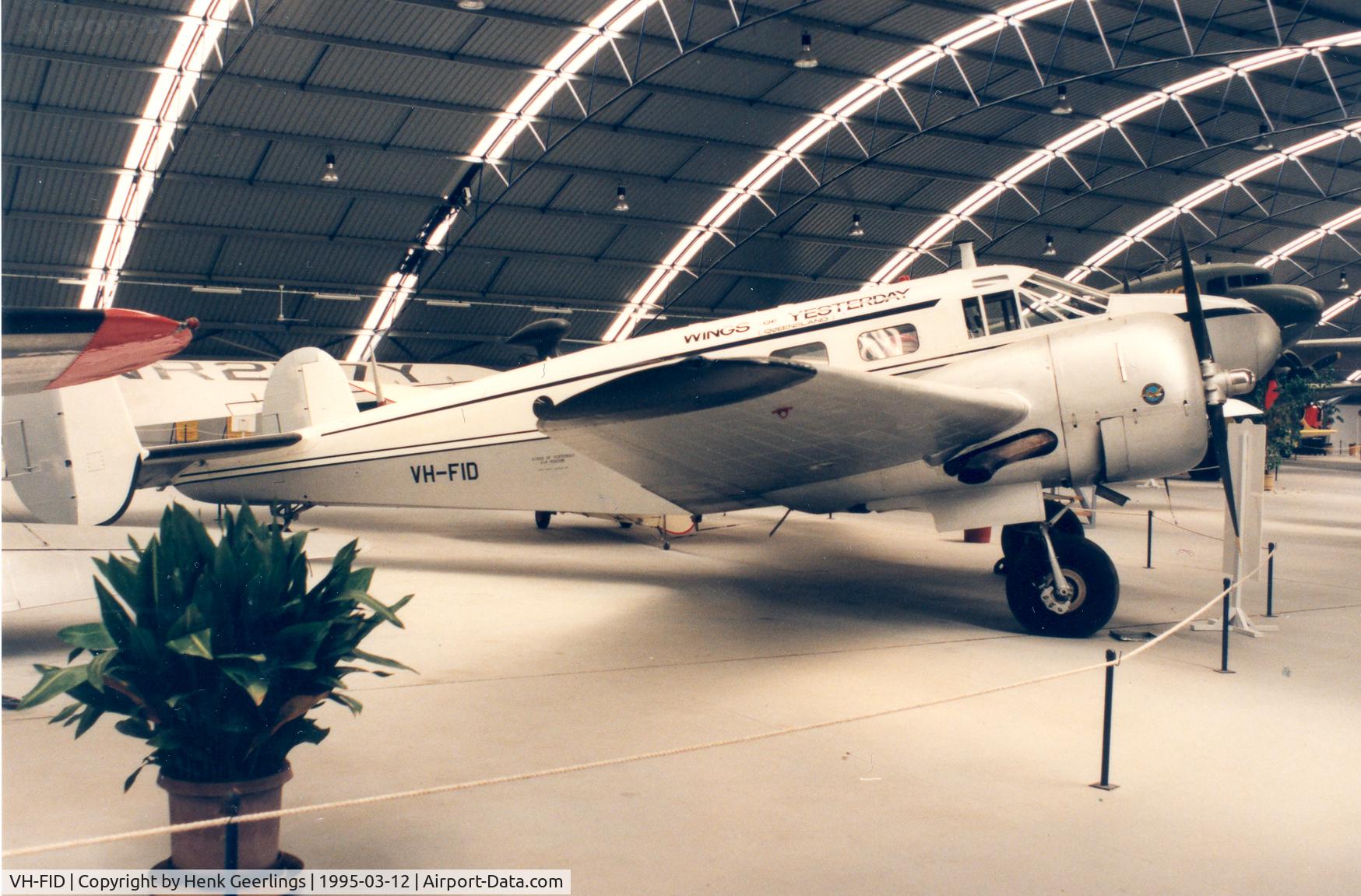VH-FID, 1948 Beech D18-S C/N A-458, Air World Museum March 1995. Museum now closed.