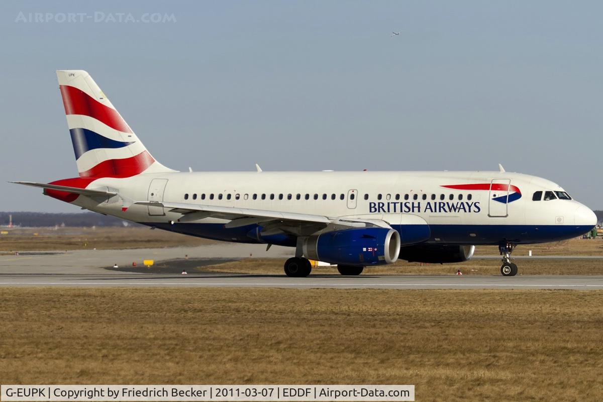 G-EUPK, 2000 Airbus A319-131 C/N 1236, line up for departure via RW18W