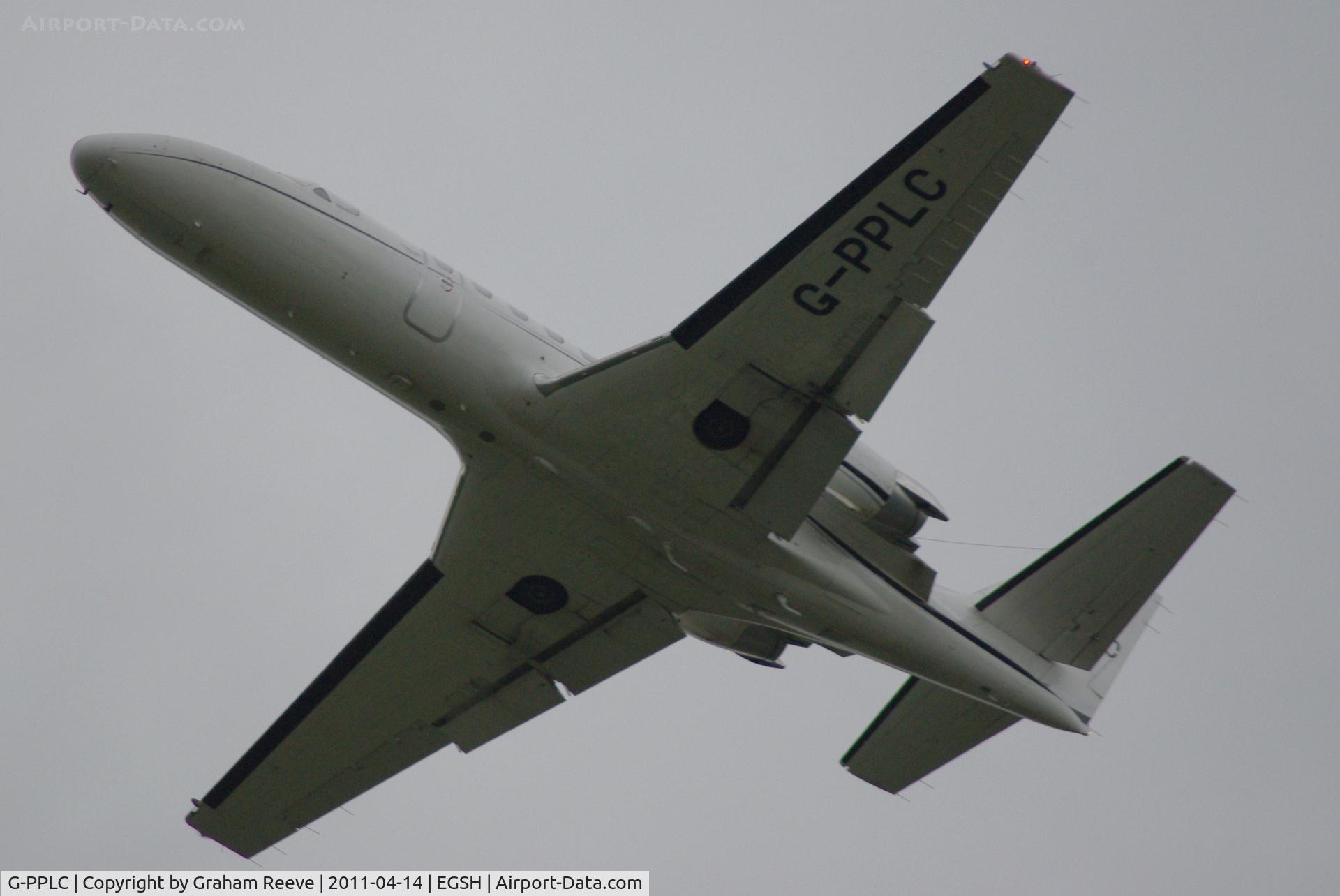 G-PPLC, 1990 Cessna 560 Citation V C/N 560-0059, Just taken off.