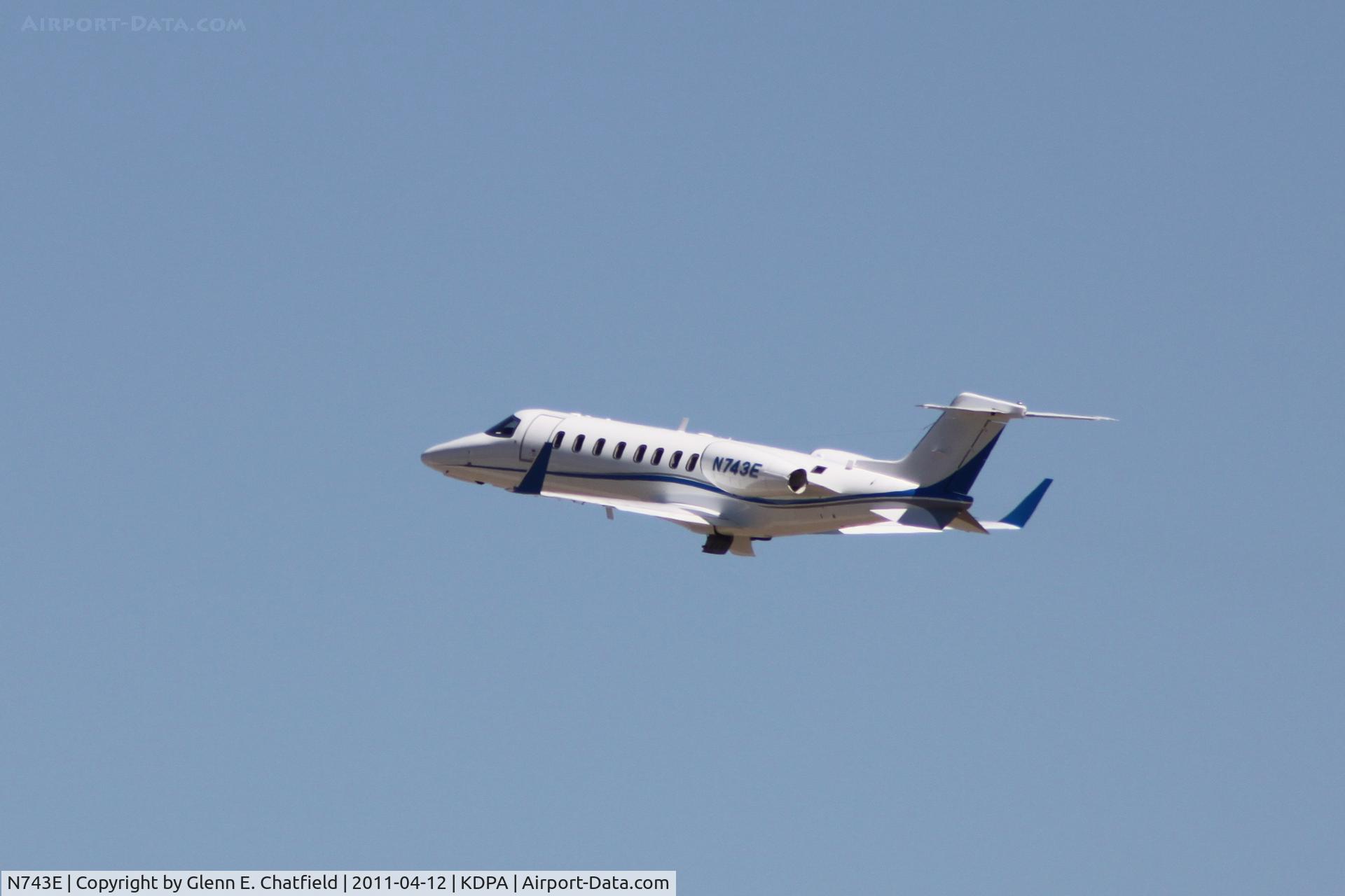 N743E, 2008 Learjet Inc 45 C/N 370, Departing Runway 2L.