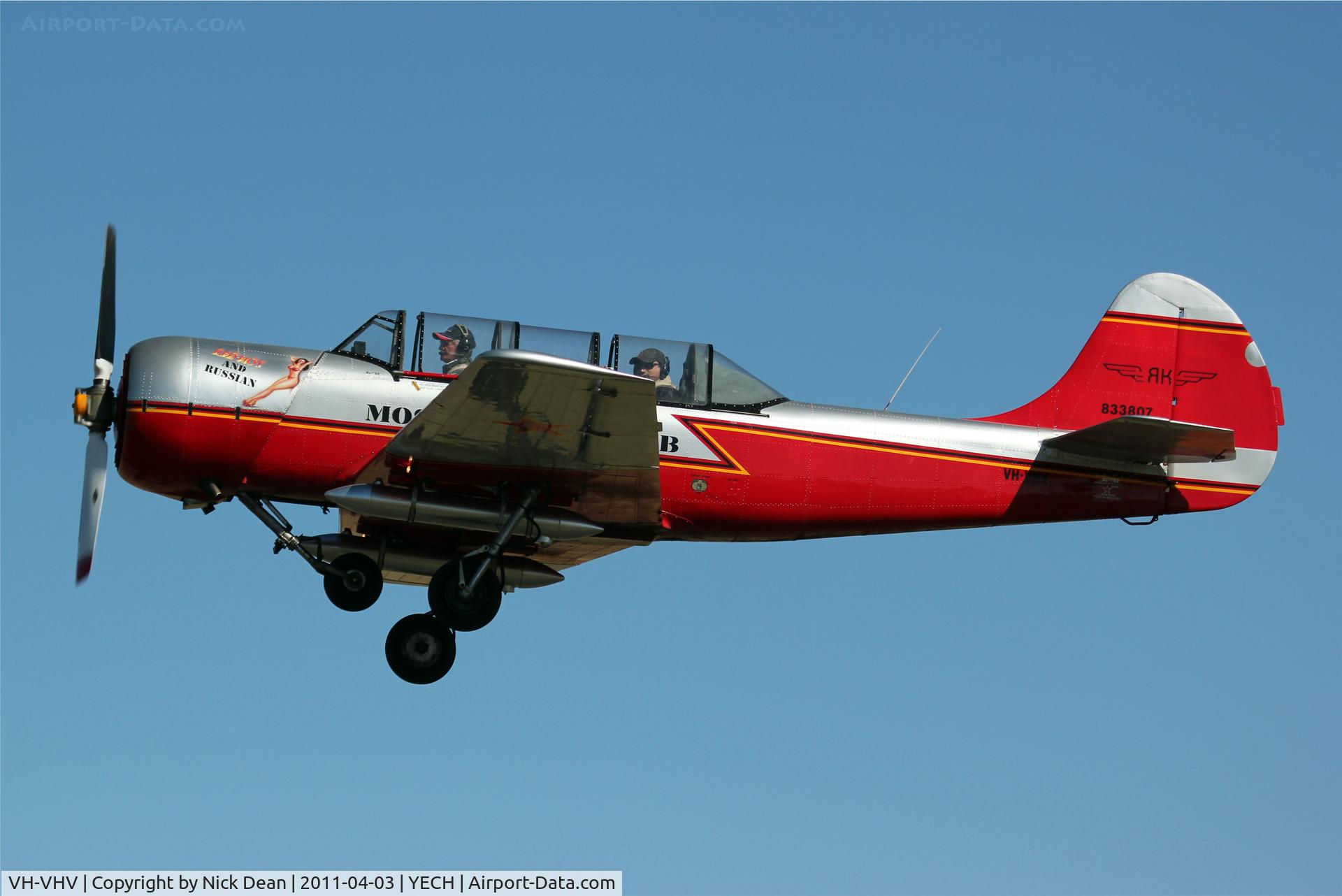VH-VHV, 1983 Yakovlev Yak-52 C/N 833807, YECH AAAA National fly in 2011