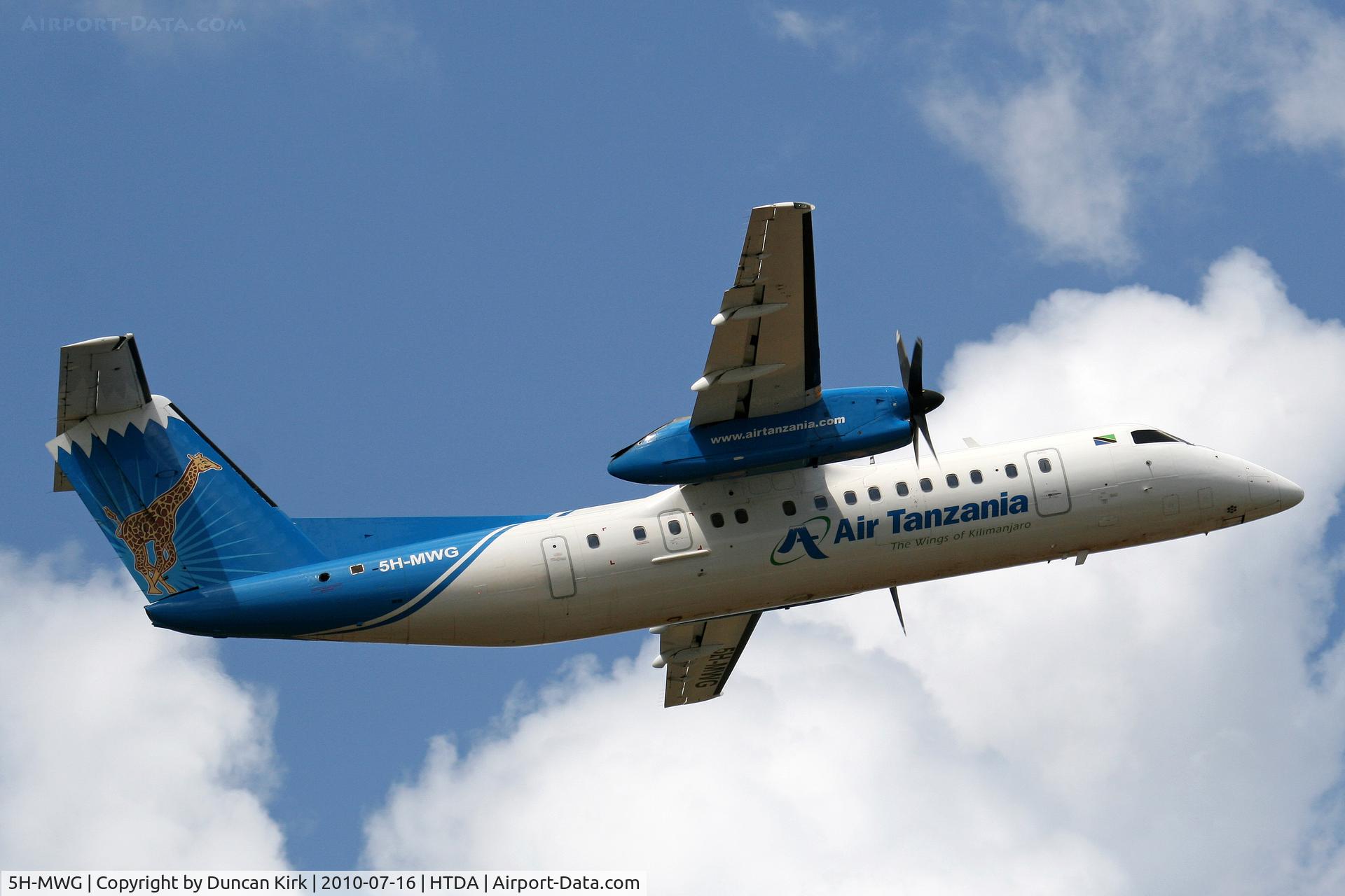 5H-MWG, 1997 De Havilland Canada DHC-8-311 Dash 8 C/N 462, Departing Dar Es Salaam