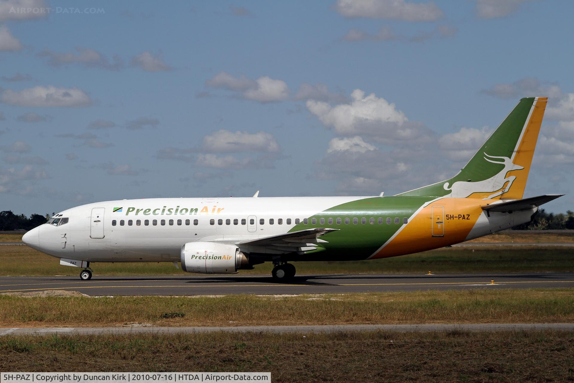5H-PAZ, 1990 Boeing 737-3Y0 C/N 24770, The cloud approaches!