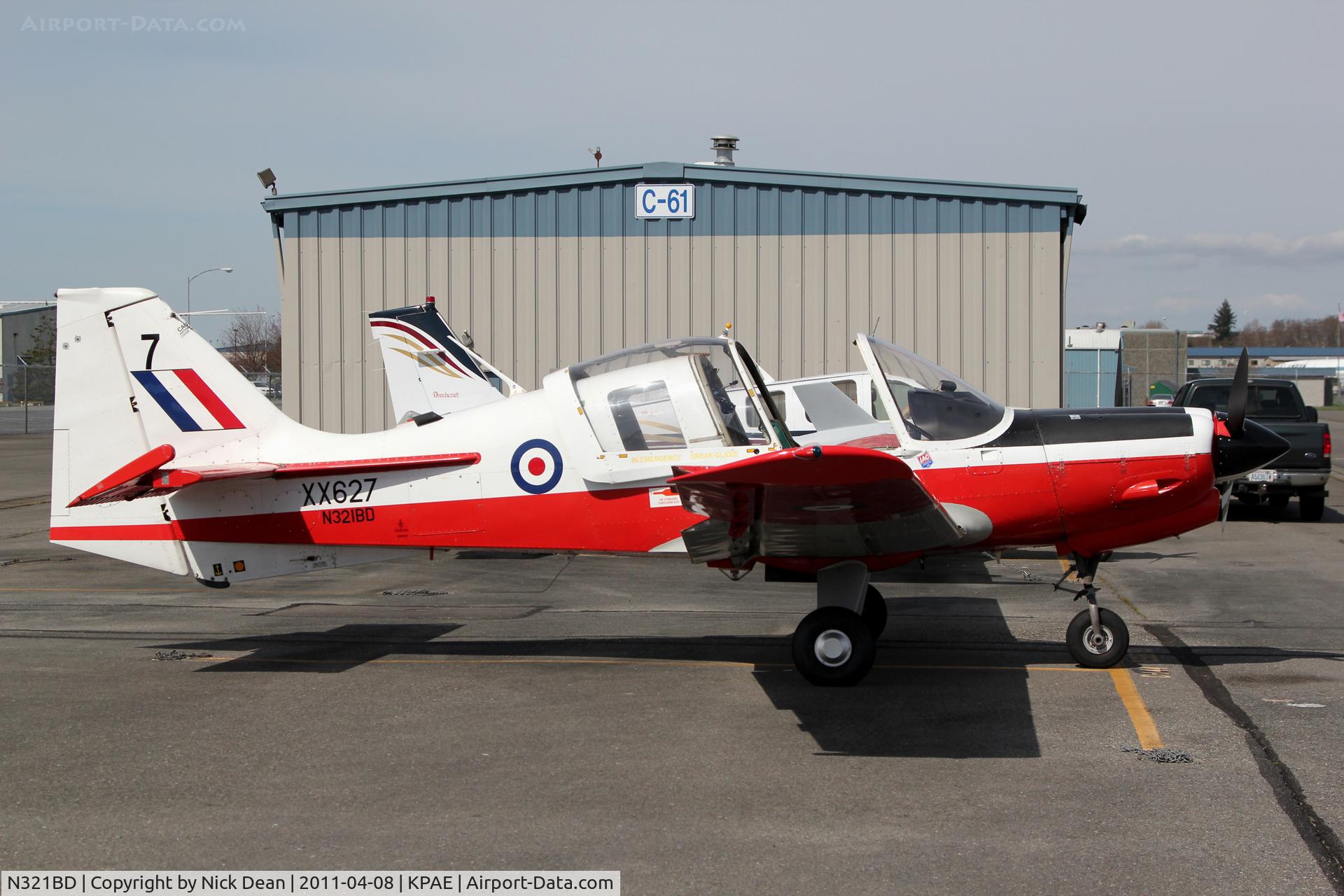 N321BD, 1975 Scottish Aviation Bulldog T.1 C/N BH120/292, KPAE/PAE