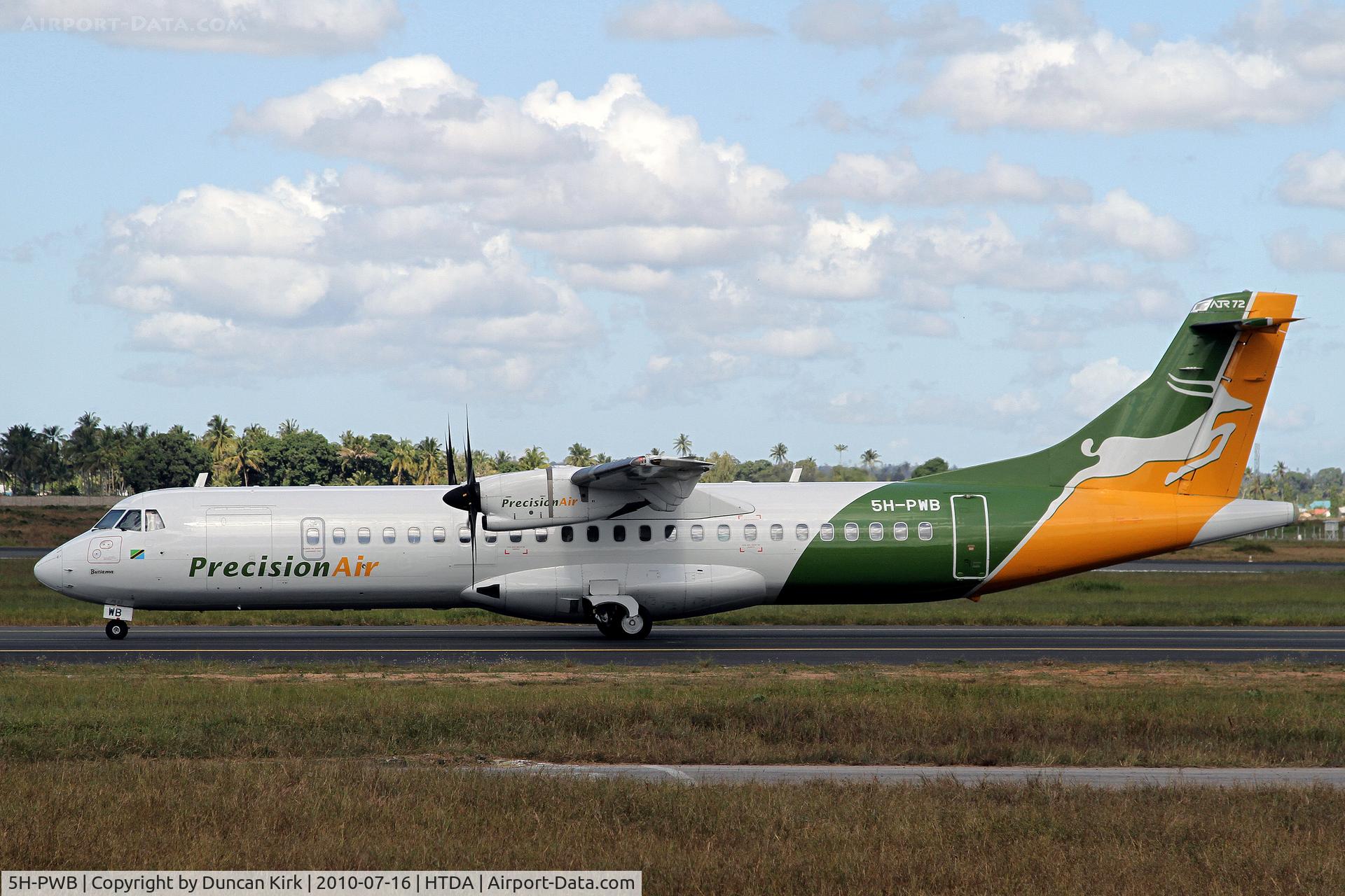 5H-PWB, 2008 ATR 72-212A C/N 834, Precision is the predominant carrier at Dar Es Salaam