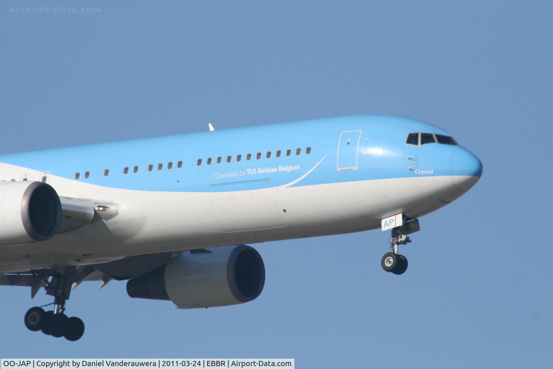 OO-JAP, 2001 Boeing 767-38E/ER C/N 30840, Arrival of flight JAF304 to RWY 02
