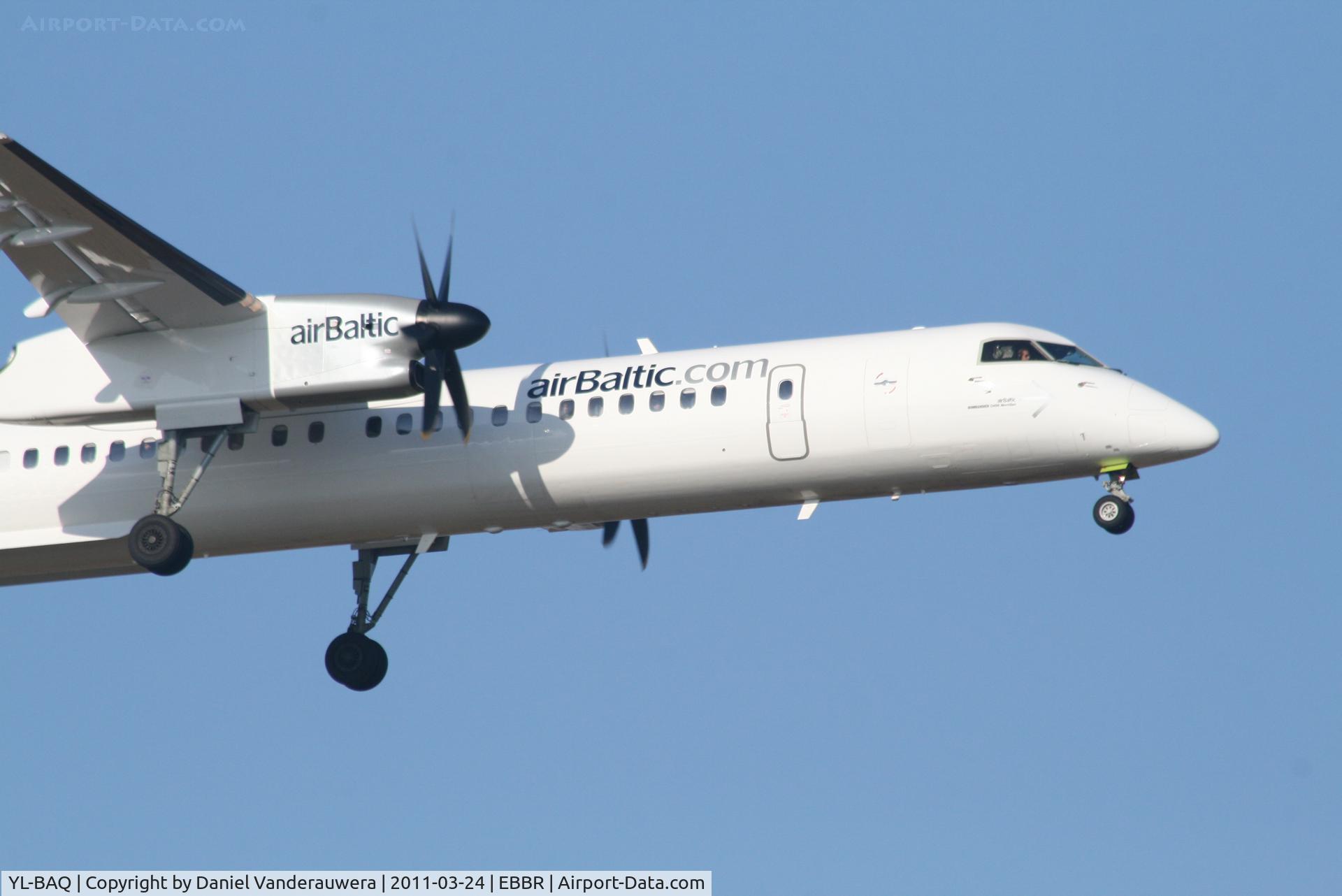 YL-BAQ, 2010 De Havilland Canada DHC-8-402Q Dash 8 C/N 4313, Arrival of flight BT601 to RWY 02
