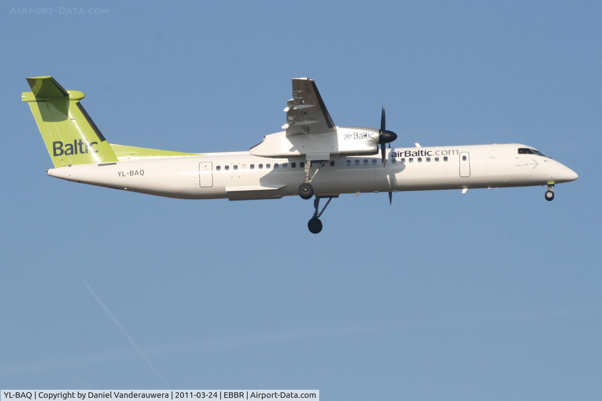 YL-BAQ, 2010 De Havilland Canada DHC-8-402Q Dash 8 C/N 4313, Arrival of flight BT601 to RWY 02