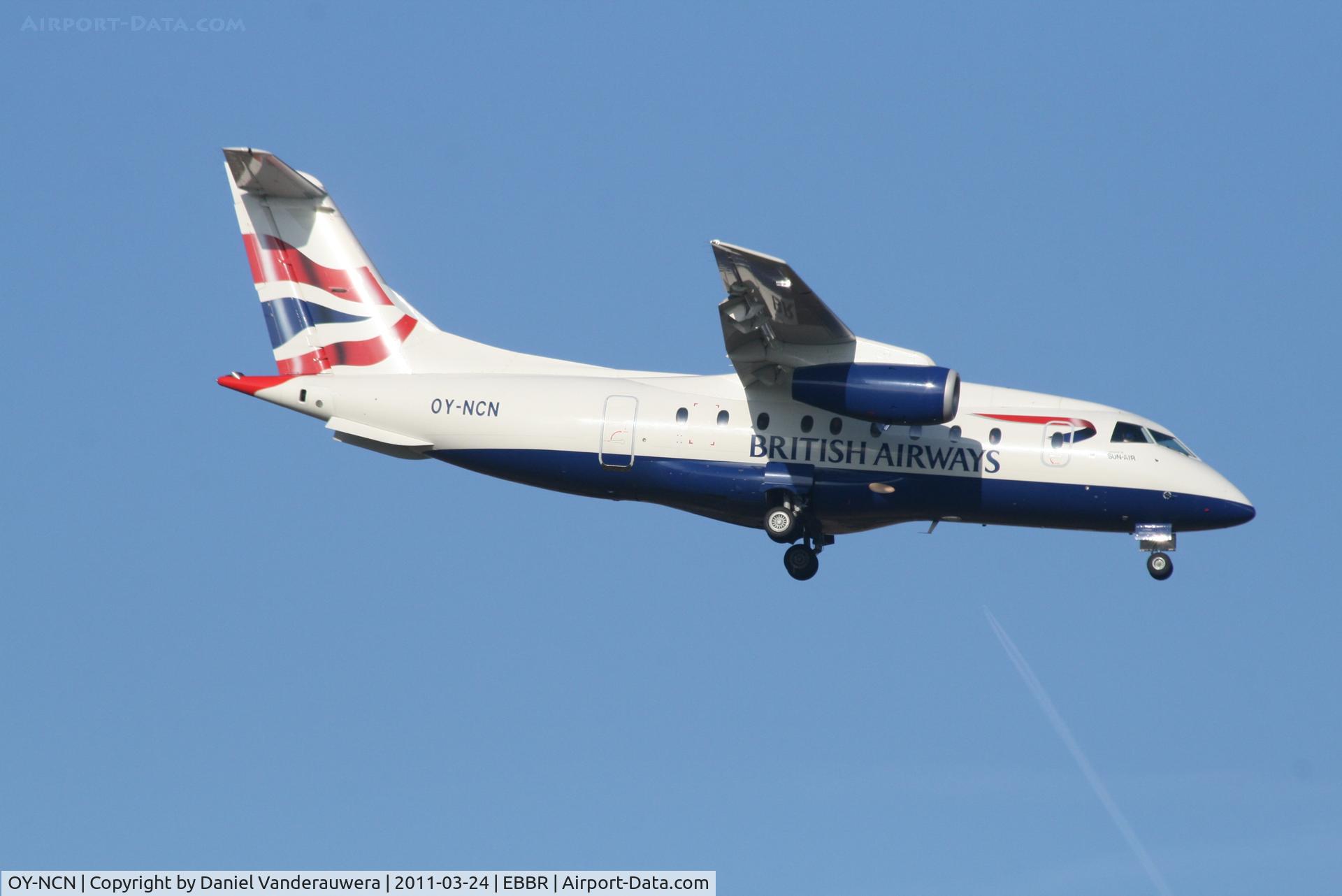 OY-NCN, 2001 Fairchild Dornier 328-310 328JET C/N 3193, Arrival of flight BA8221 to RWY 02