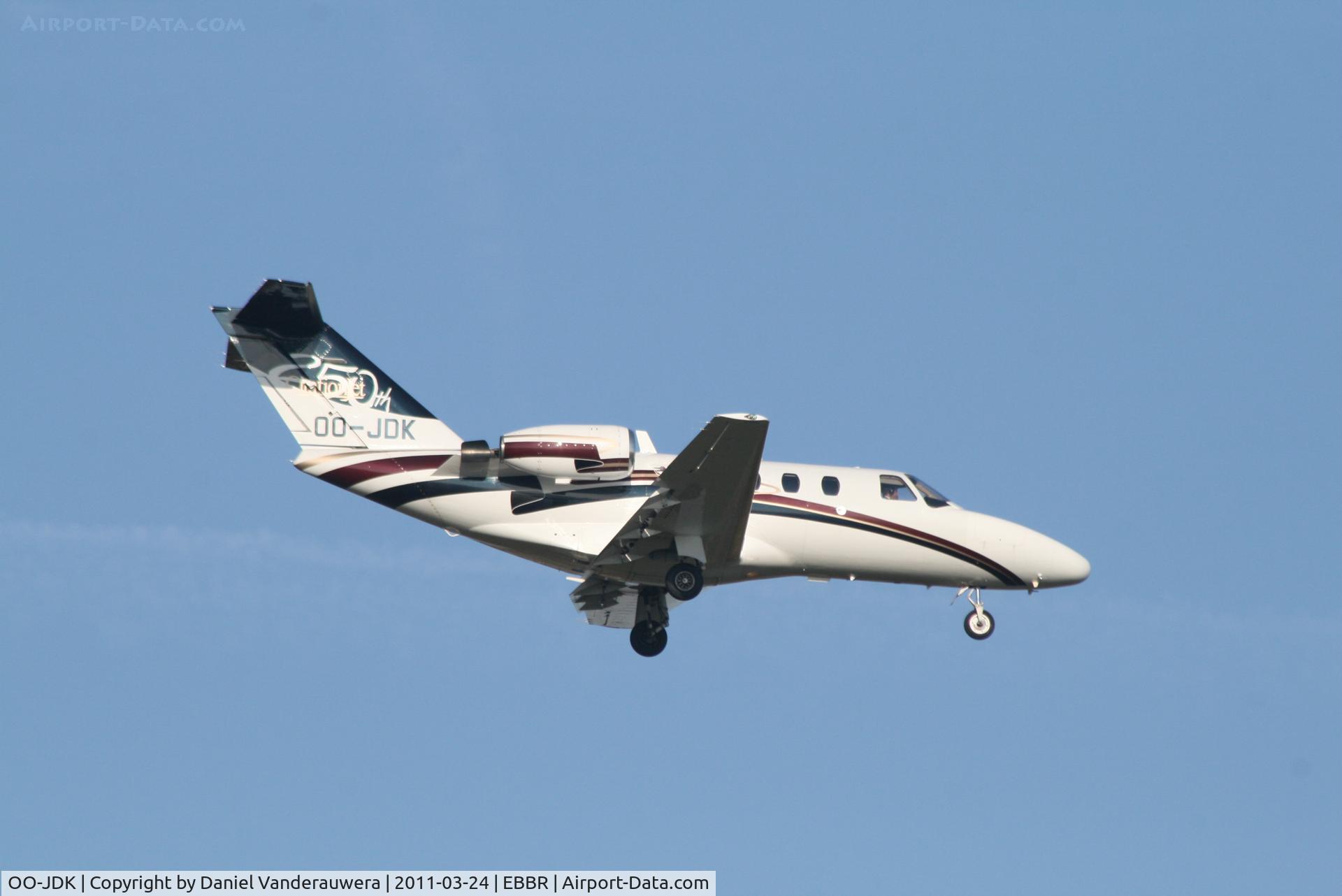 OO-JDK, 1998 Cessna 525 CitationJet C/N 525-0250, Descending to RWY 02