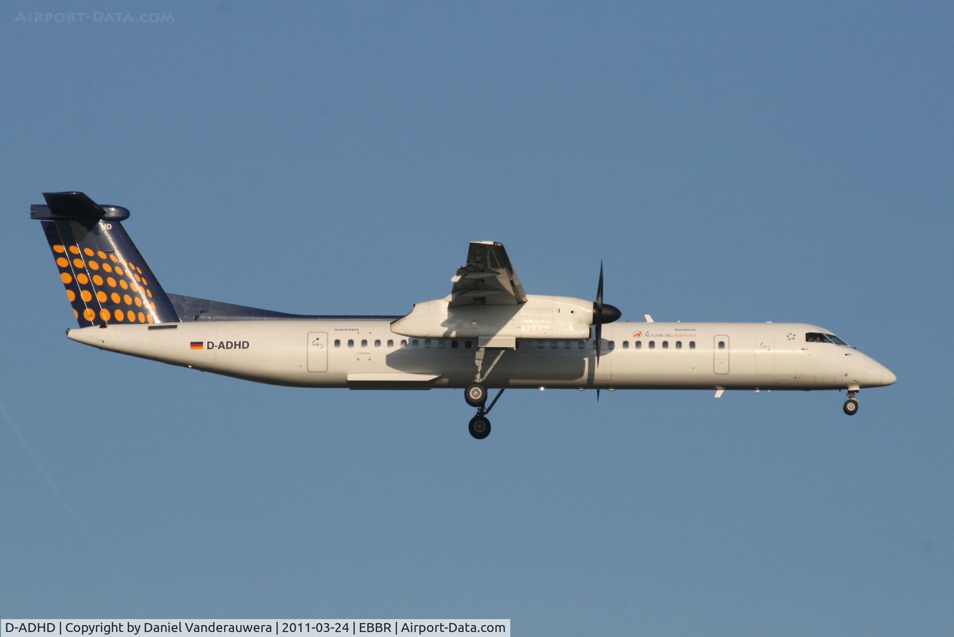 D-ADHD, 2001 De Havilland Canada DHC-8-402Q Dash 8 C/N 4056, Flight LH5540 is arriving to RWY 02