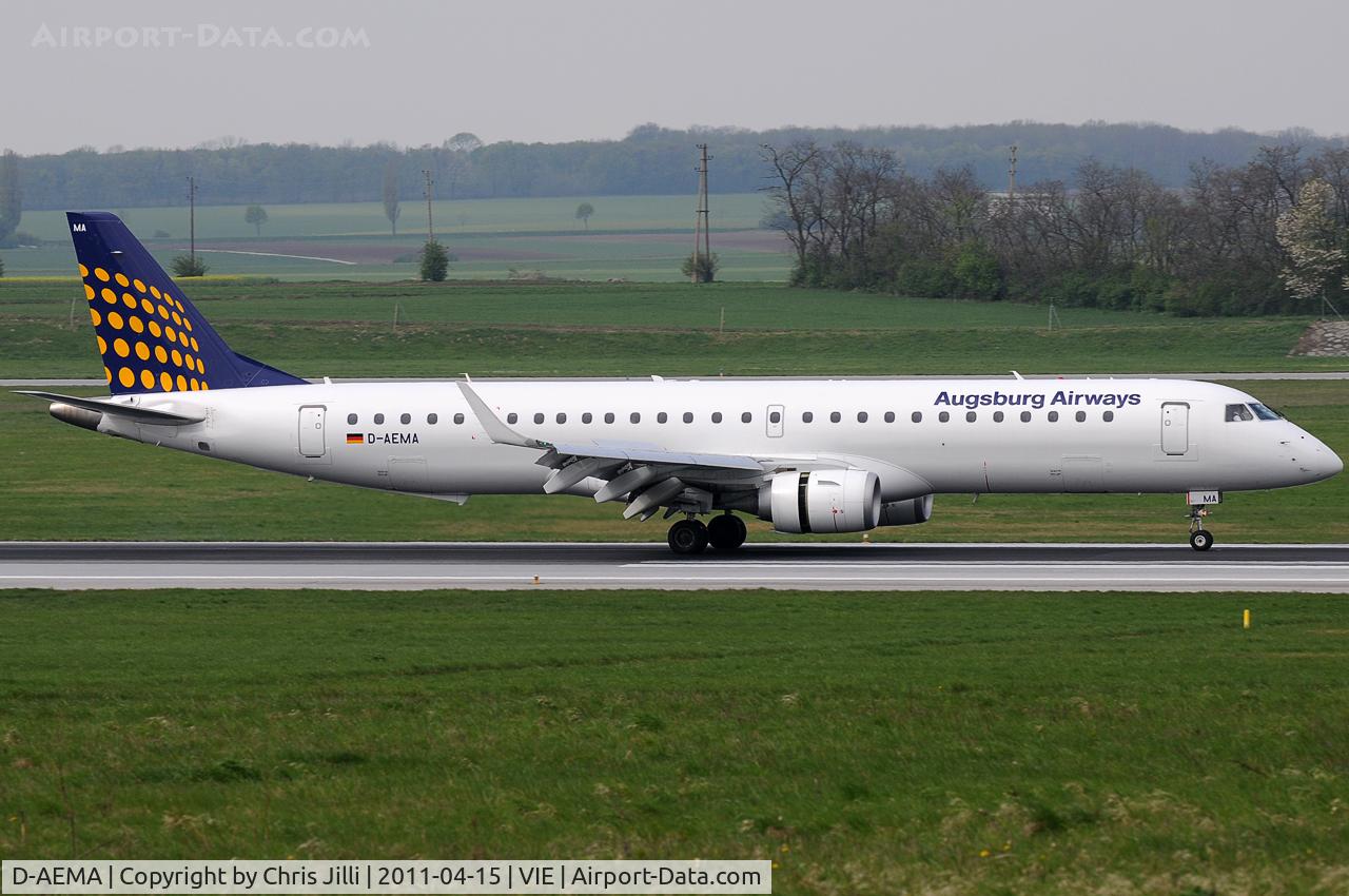 D-AEMA, 2009 Embraer 195LR (ERJ-190-200LR) C/N 19000290, Augsburg Airways