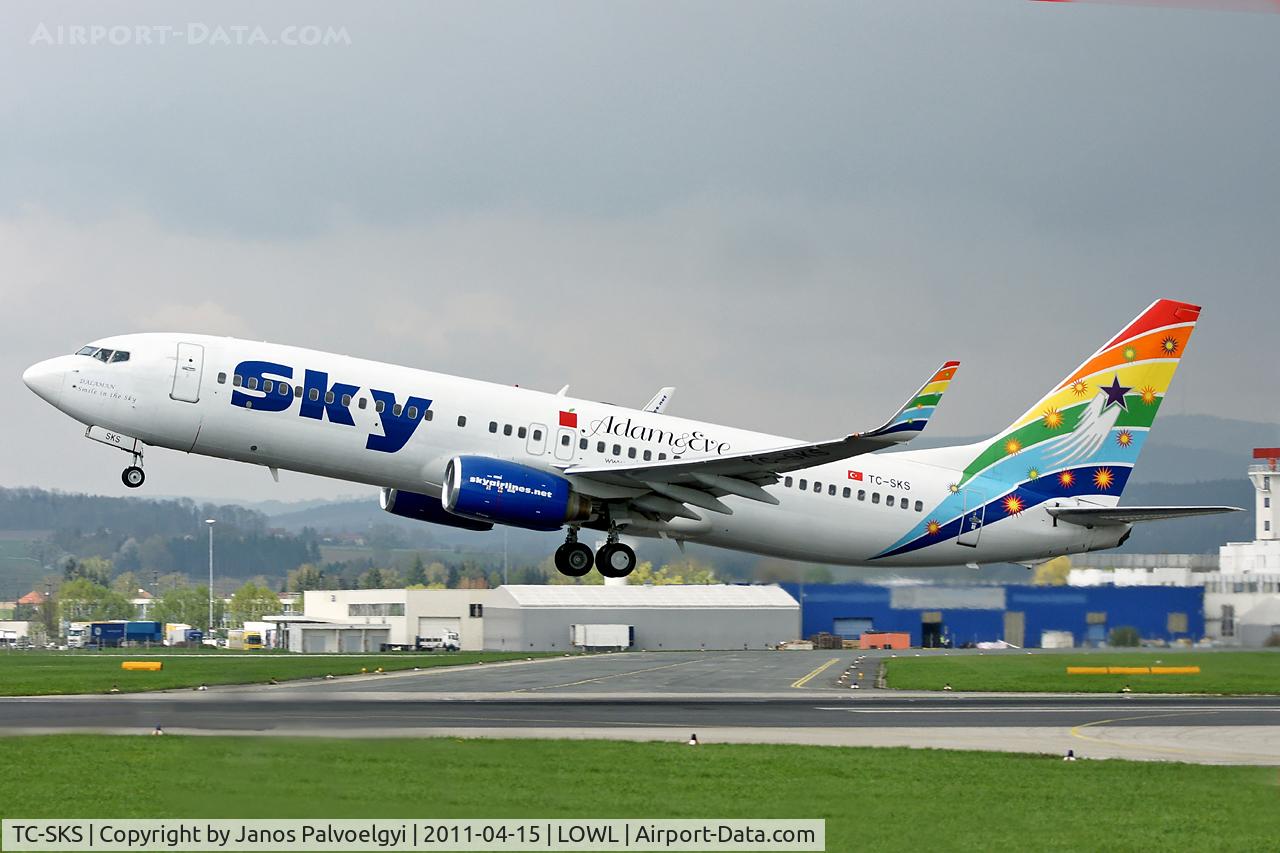 TC-SKS, 2001 Boeing 737-83N C/N 32348, Sky Airlines Boeing B737-83N departure to LTAI/AYT