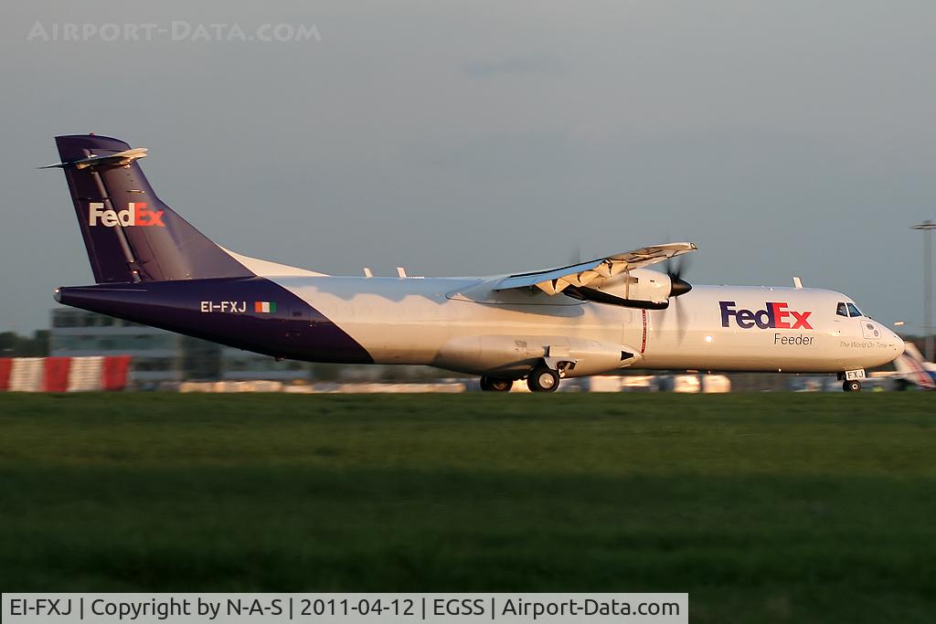 EI-FXJ, 1992 ATR 72-202 C/N 292, Arriving on a FedEx Feeder service