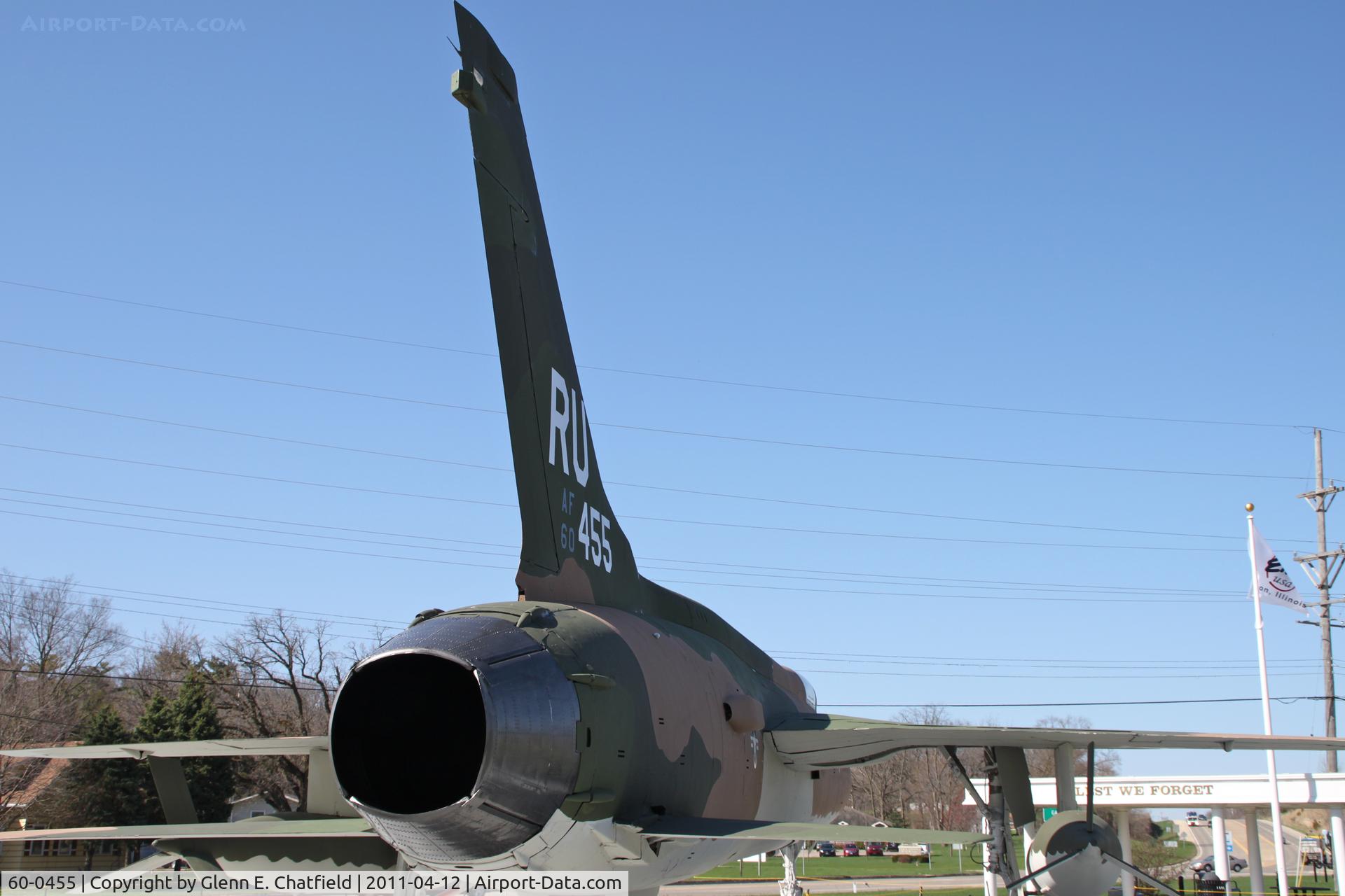 60-0455, 1960 Republic F-105D Thunderchief C/N D143, Displayed at the Dixon, IL  Veteran's Memorial