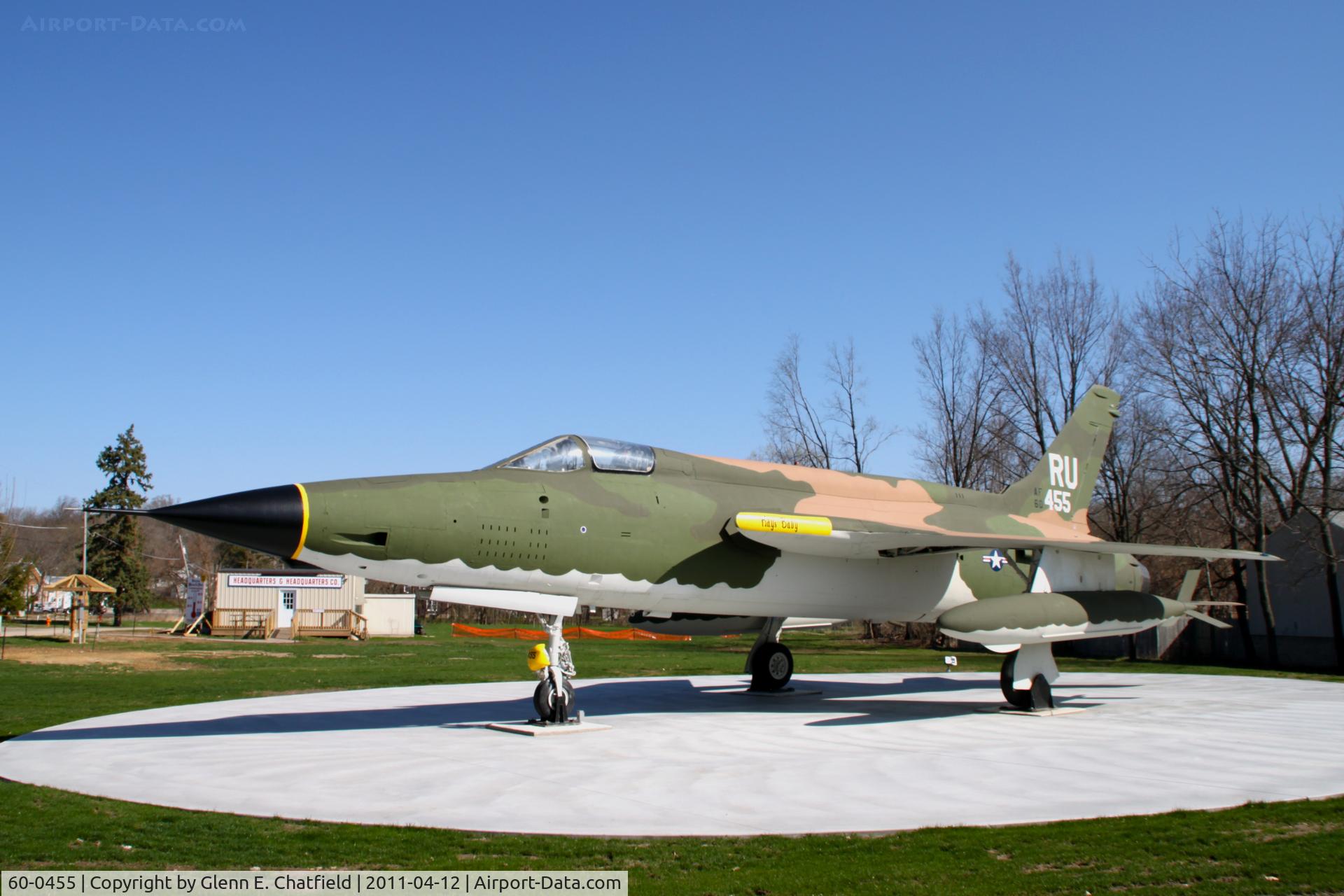 60-0455, 1960 Republic F-105D Thunderchief C/N D143, Displayed at the Dixon, IL  Veteran's Memorial
