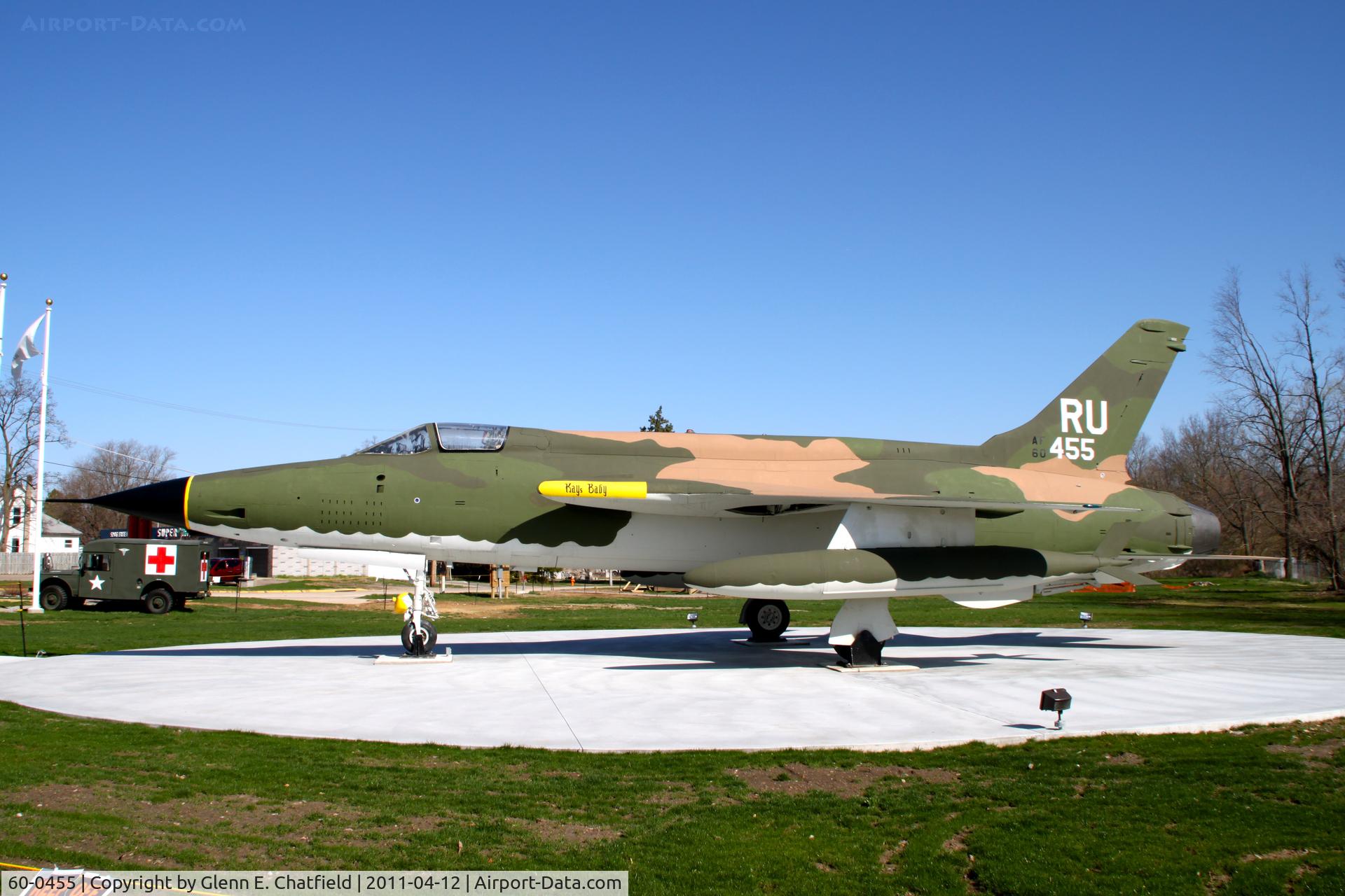 60-0455, 1960 Republic F-105D Thunderchief C/N D143, Displayed at the Dixon, IL  Veteran's Memorial