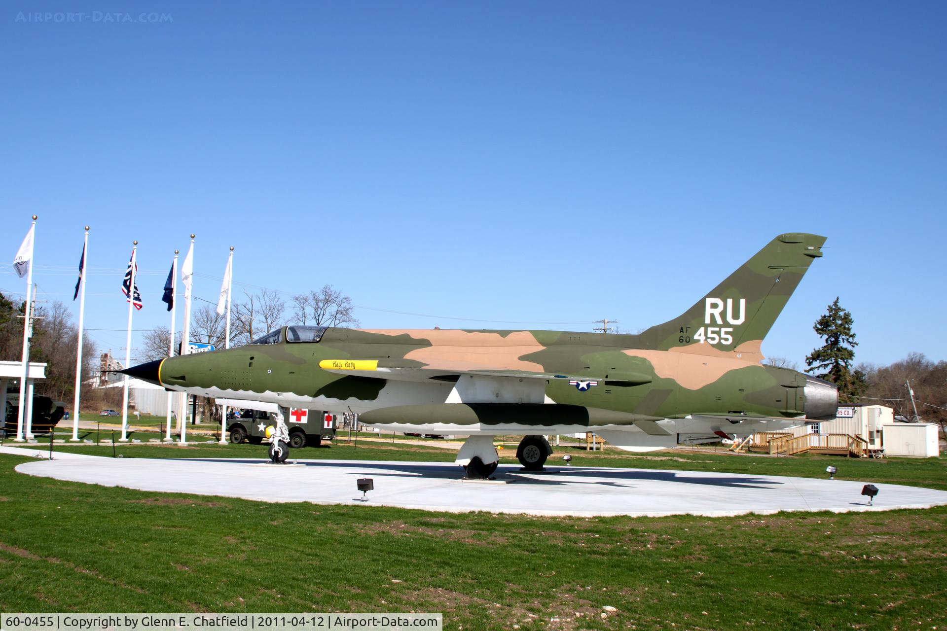60-0455, 1960 Republic F-105D Thunderchief C/N D143, Displayed at the Dixon, IL  Veteran's Memorial