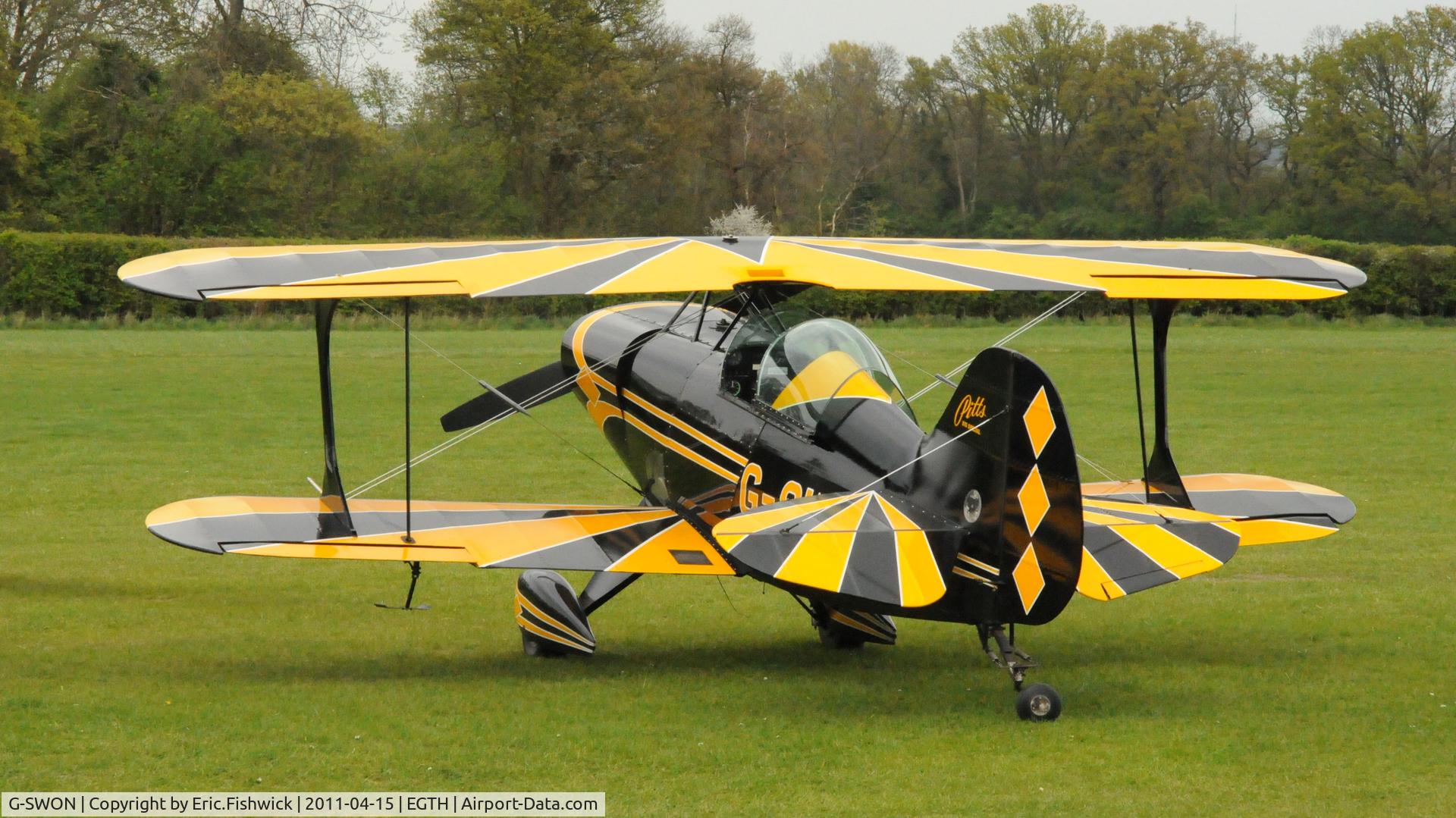 G-SWON, 1999 Pitts S-1S Special C/N 093, 1. G-SWON at Shuttleworth (Old Warden) Aerodrome.