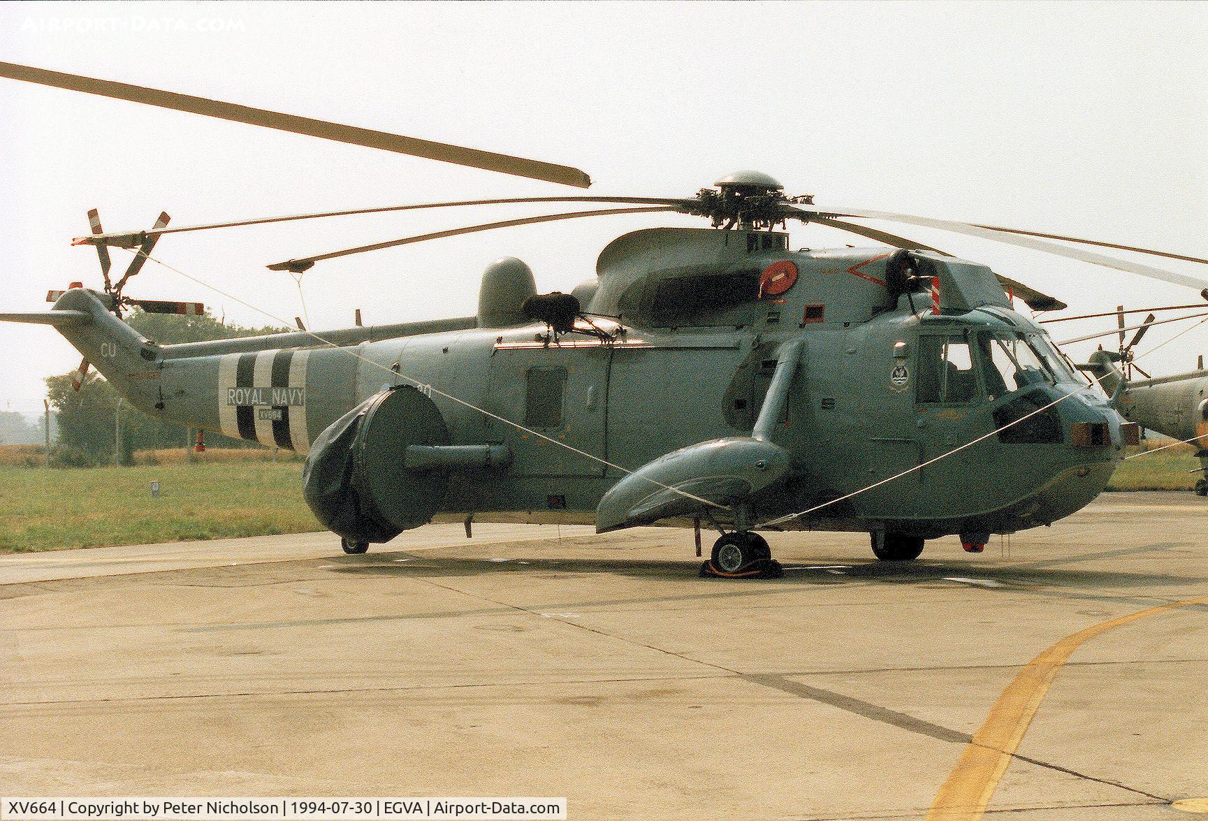 XV664, 1970 Westland Sea King AEW.2A C/N WA652, Sea King AEW.2A, callsign Navy 180, of 849 Squadron at RNAS Culdrose on display at the 1994 Intnl Air Tattoo at RAF Fairford.